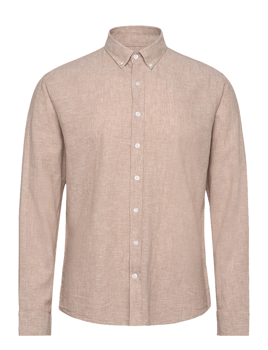 Lindbergh - Linen/cotton shirt L/S - chemises de lin - sand - 1