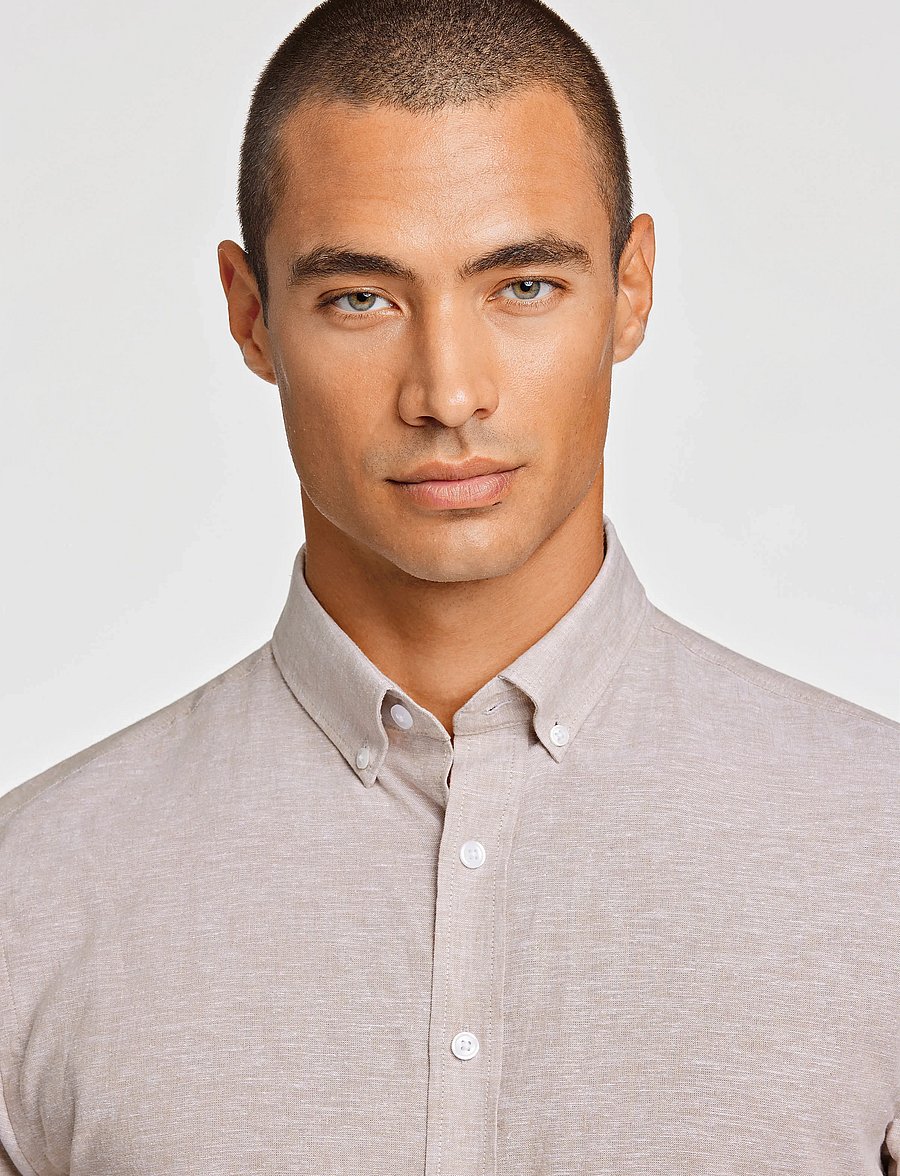 Lindbergh - Linen/cotton shirt L/S - chemises de lin - sand - 5