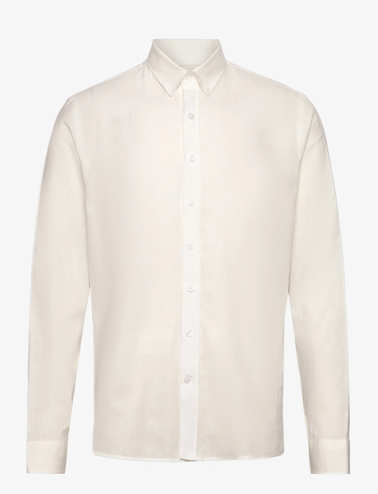 Lindbergh - Linen/cotton shirt L/S - lininiai marškiniai - white - 0