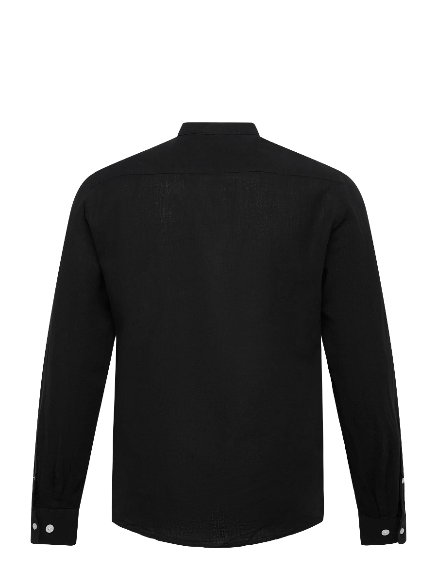 Lindbergh - Linen/cotton shirt L/S - oxford skjorter - black - 2