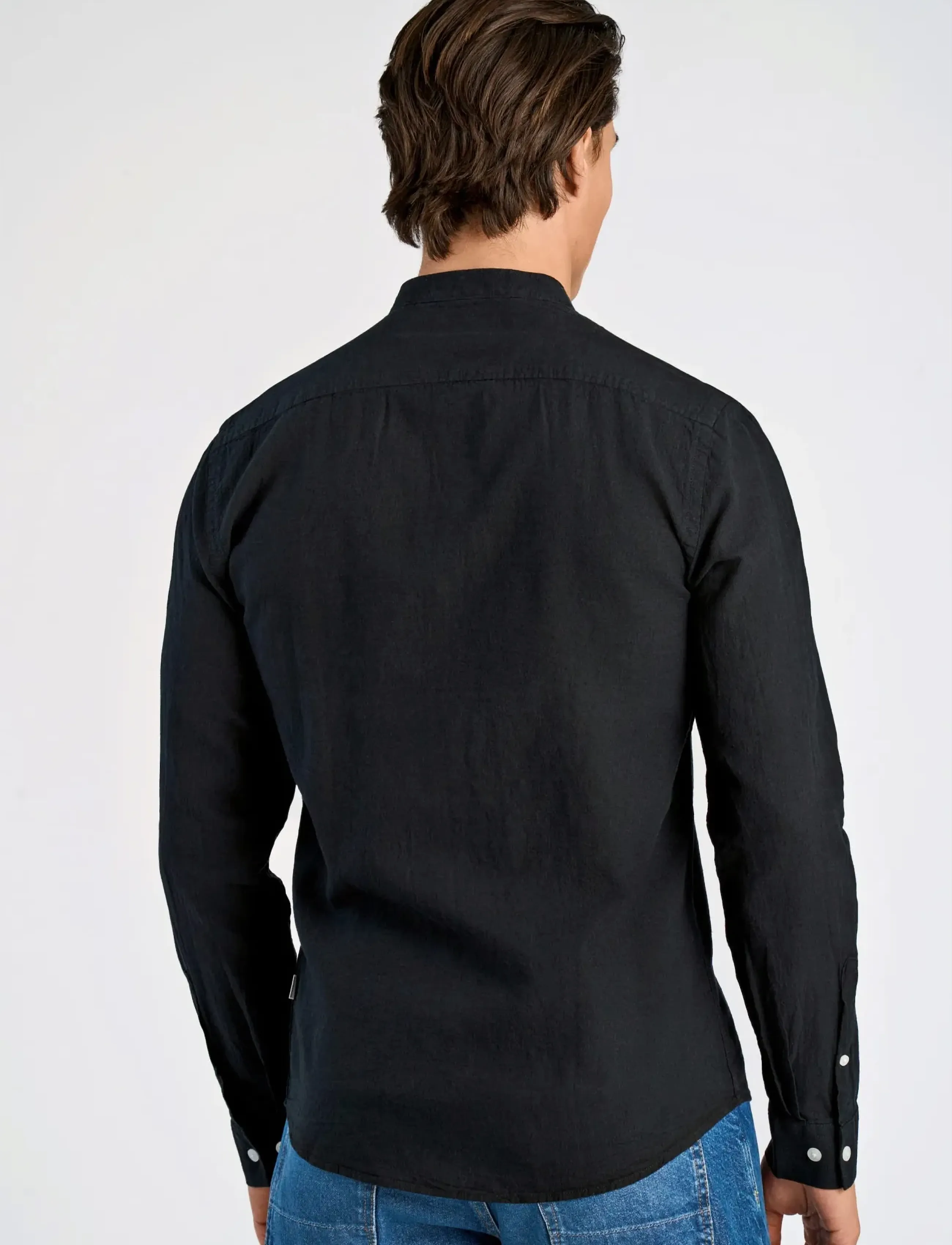 Lindbergh - Linen/cotton shirt L/S - oxfordi särgid - black - 4