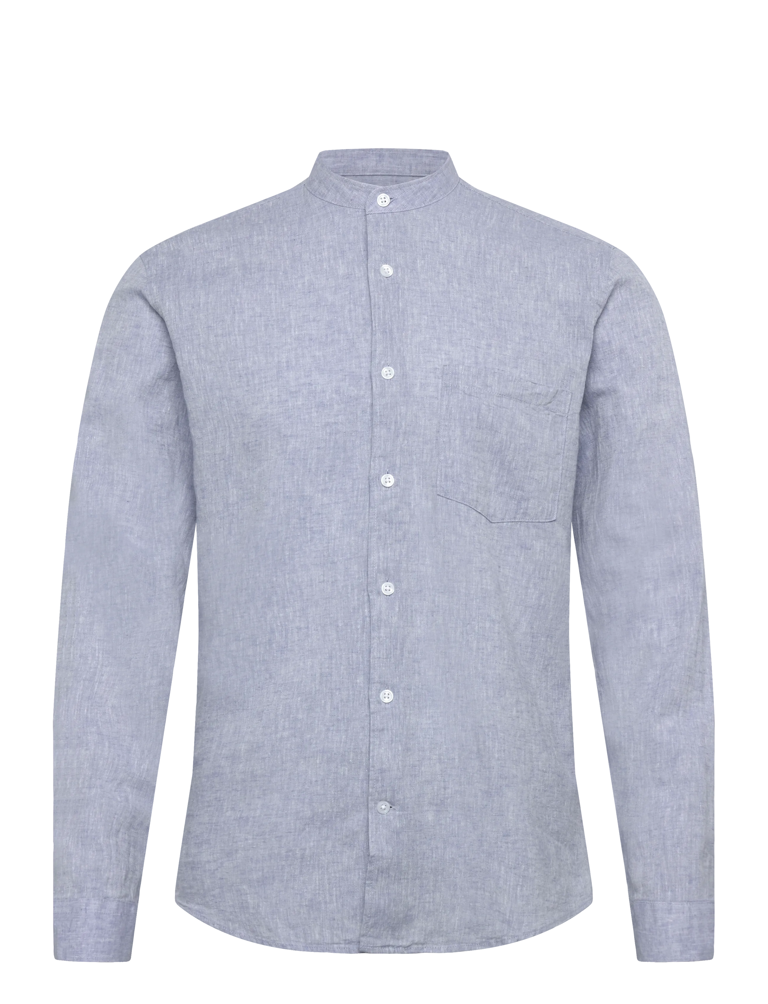Lindbergh Linen/cotton shirt L/S - Särgid - LT BLUE / blue