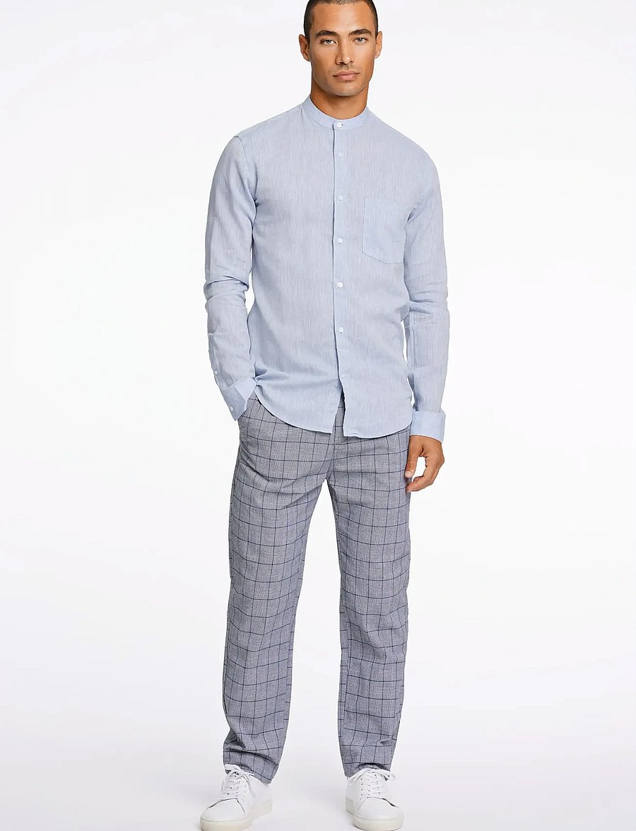 Lindbergh - Linen/cotton shirt L/S - oxford-hemden - lt blue - 0