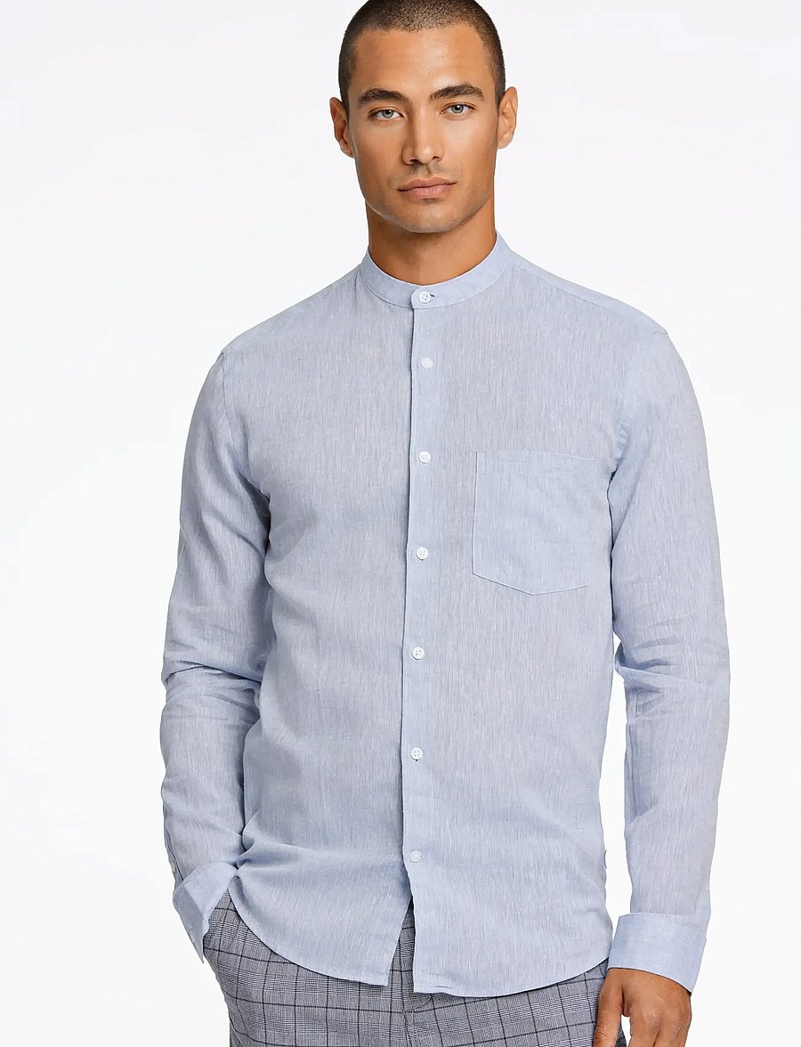 Lindbergh - Linen/cotton shirt L/S - oxford-hemden - lt blue - 3