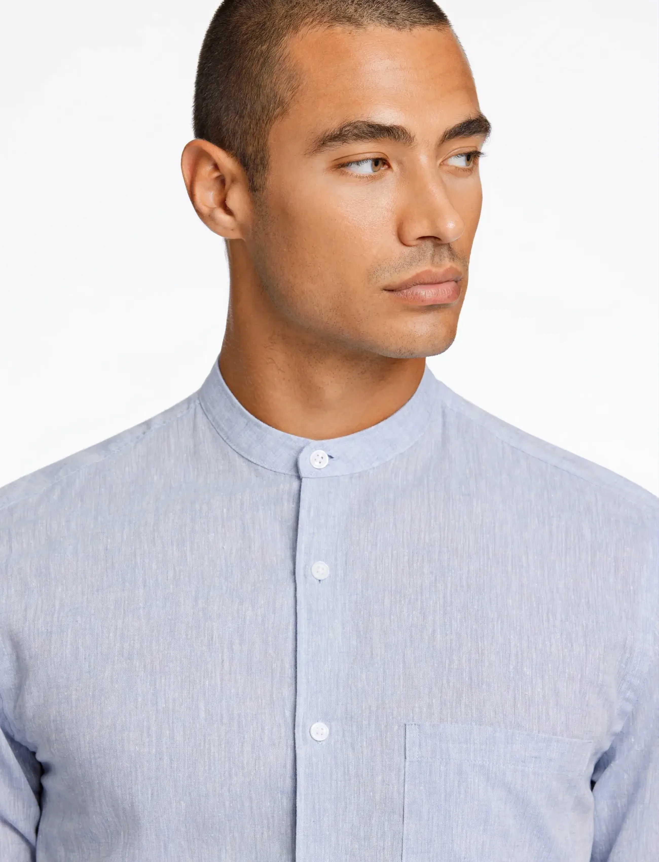 Lindbergh - Linen/cotton shirt L/S - oxford skjorter - lt blue - 5