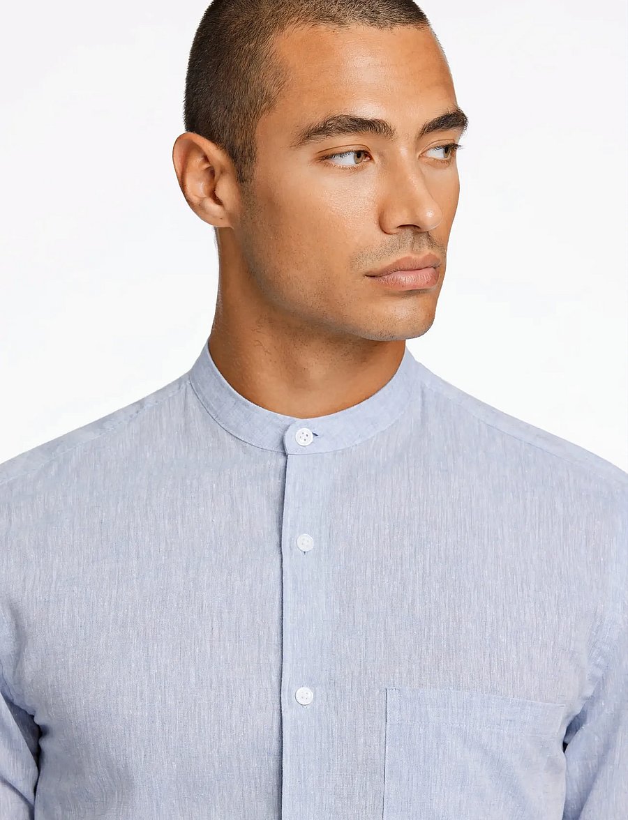 Lindbergh - Linen/cotton shirt L/S - oxford-hemden - lt blue - 5