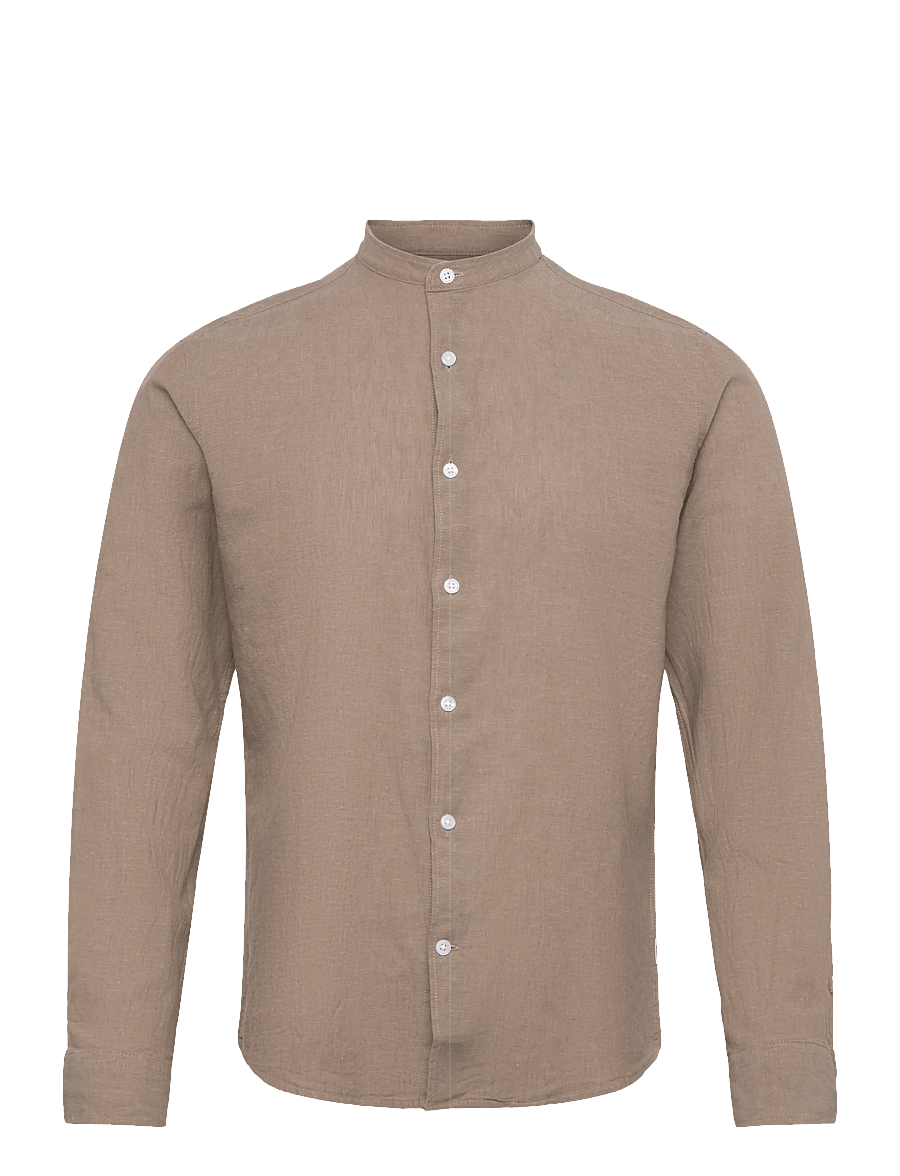 Lindbergh - Linen/cotton shirt L/S - oxford-skjortor - mid stone - 1