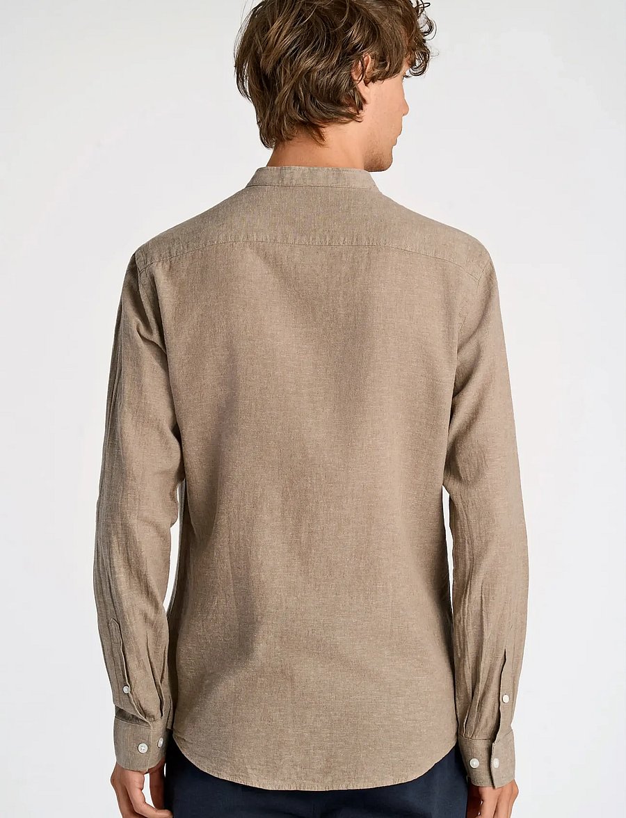 Lindbergh - Linen/cotton shirt L/S - oxford-skjortor - mid stone - 4
