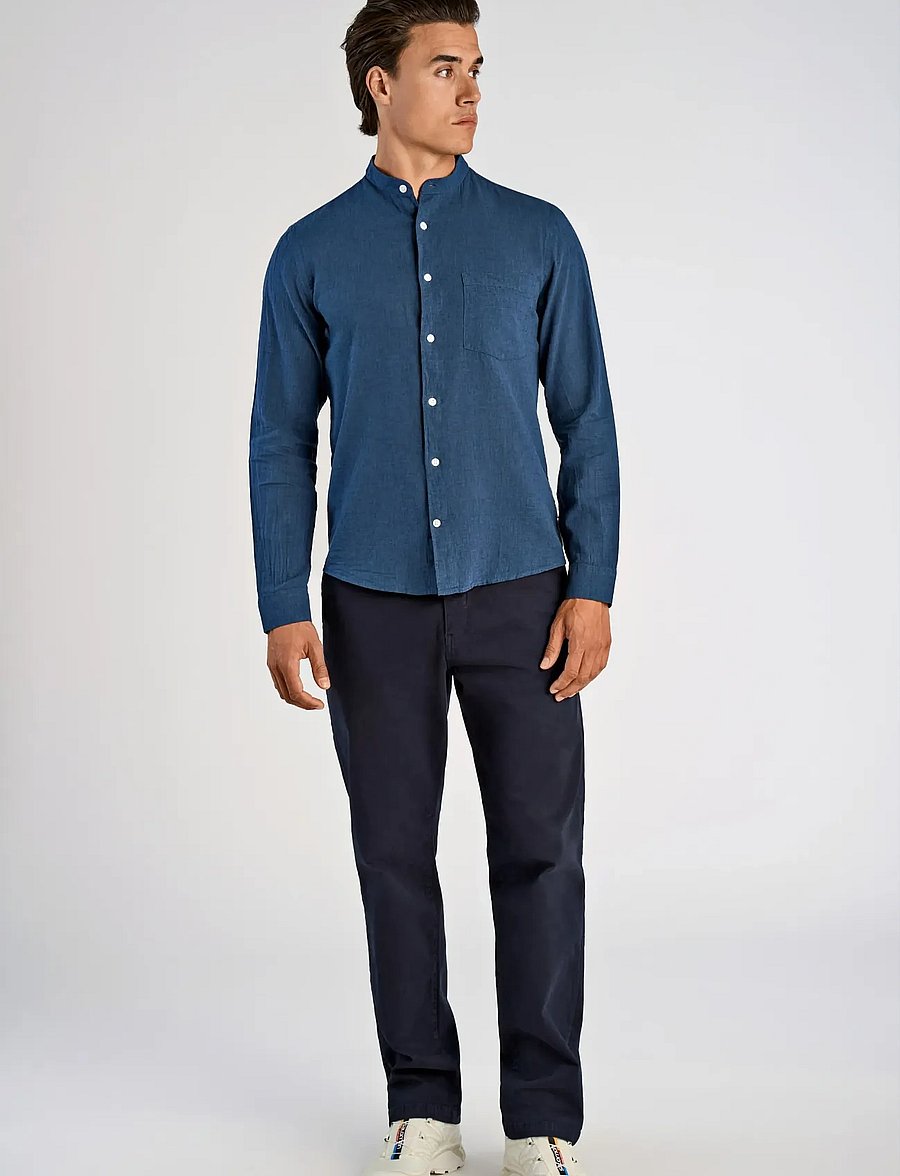 Lindbergh - Linen/cotton shirt L/S - oxfordi särgid - navy - 0