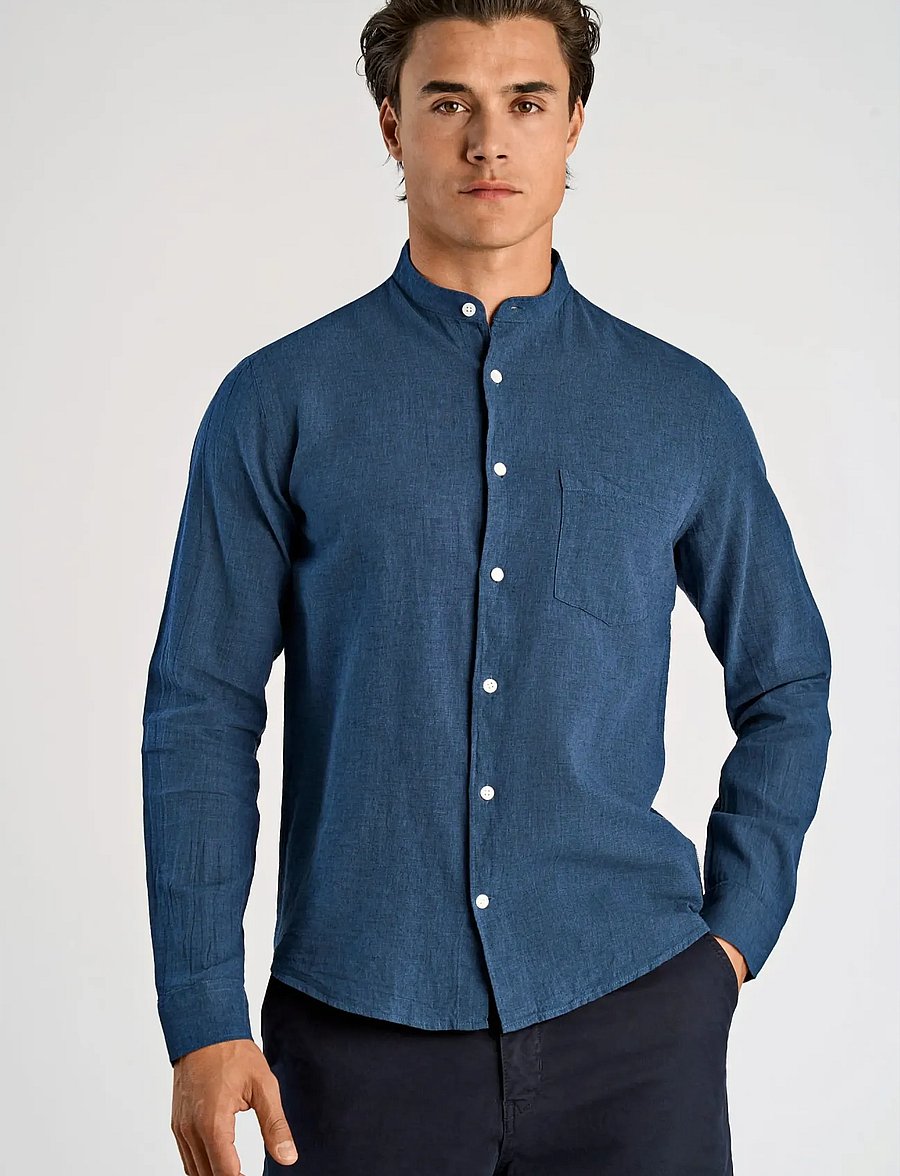 Lindbergh - Linen/cotton shirt L/S - oxfordi särgid - navy - 3