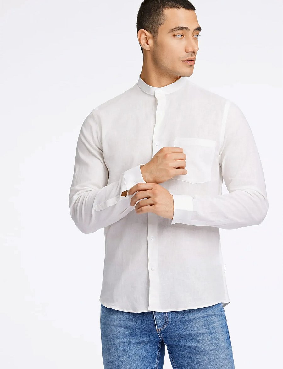 Lindbergh - Linen/cotton shirt L/S - oxford-hemden - white - 3
