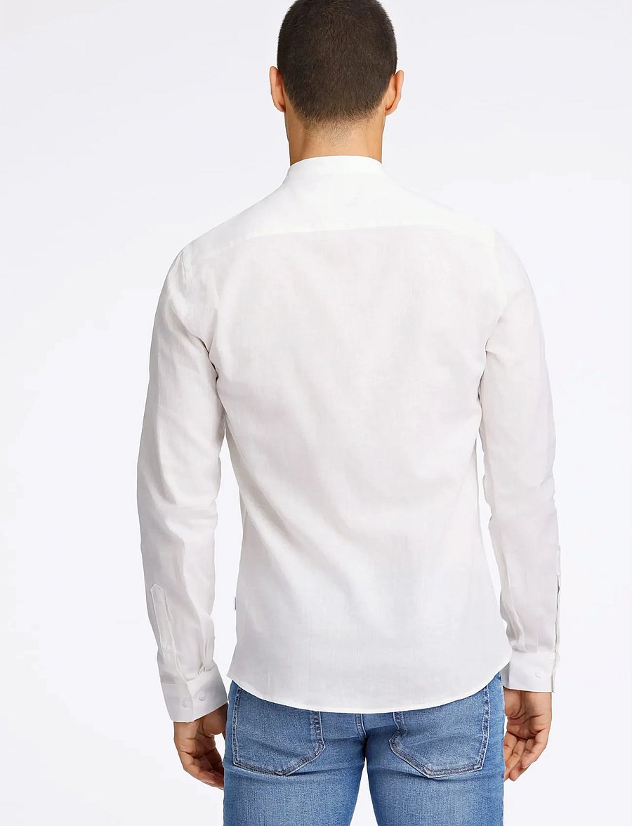 Lindbergh - Linen/cotton shirt L/S - oxford-hemden - white - 4