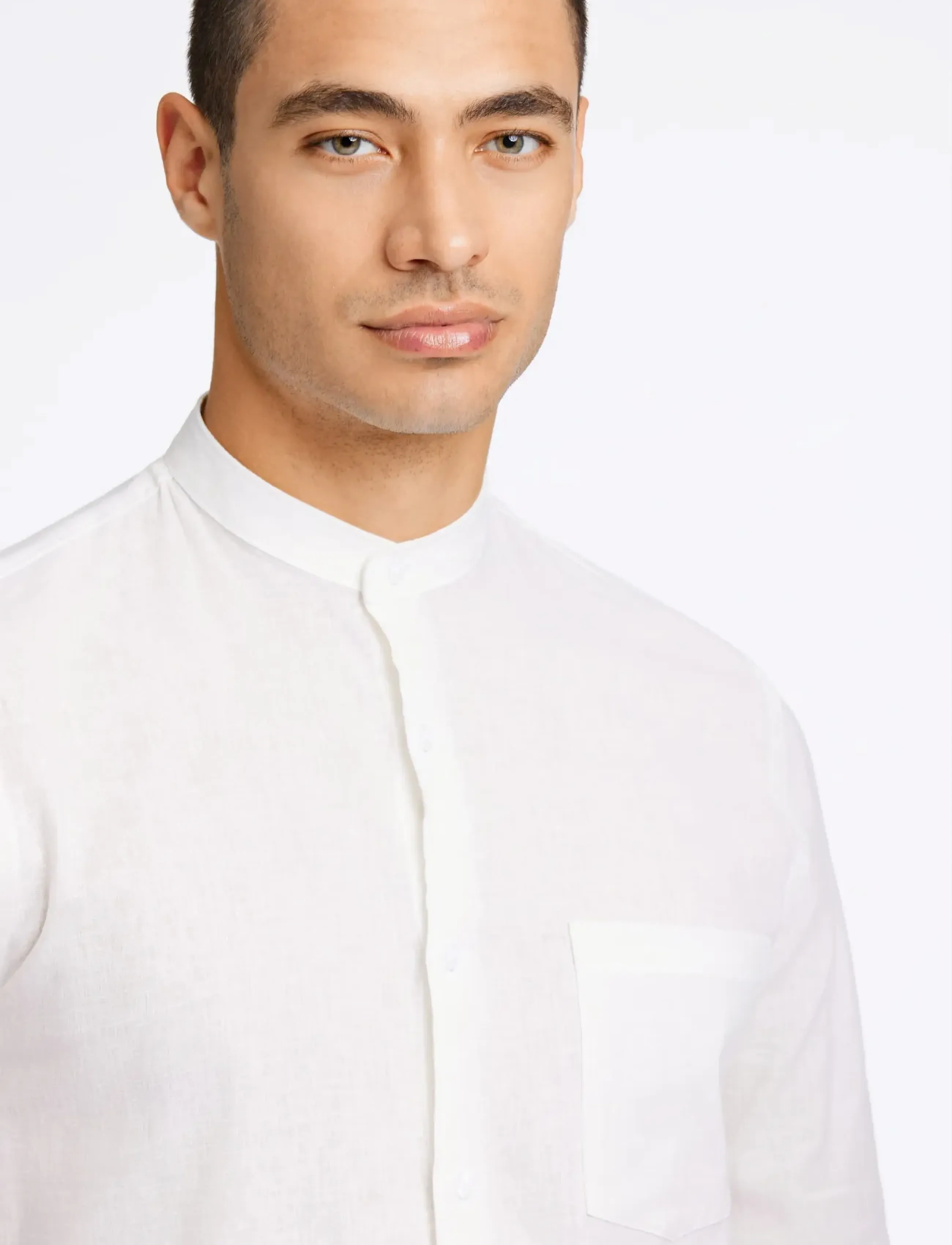 Lindbergh - Linen/cotton shirt L/S - oxfordi särgid - white - 5