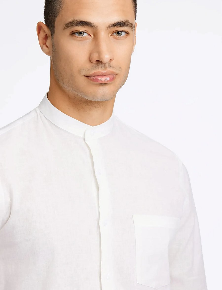 Lindbergh - Linen/cotton shirt L/S - oxford-hemden - white - 5