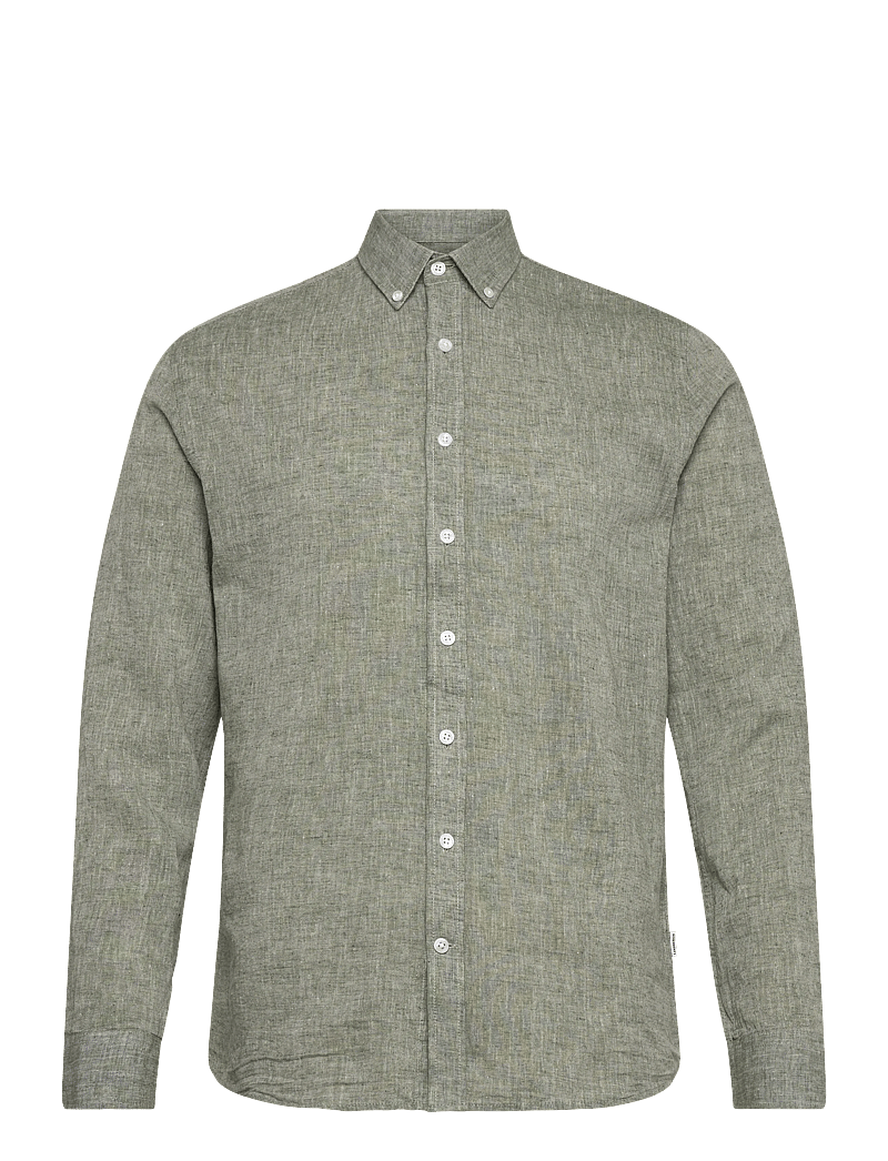 Lindbergh - Linen/cotton shirt L/S - oxford skjorter - army - 1