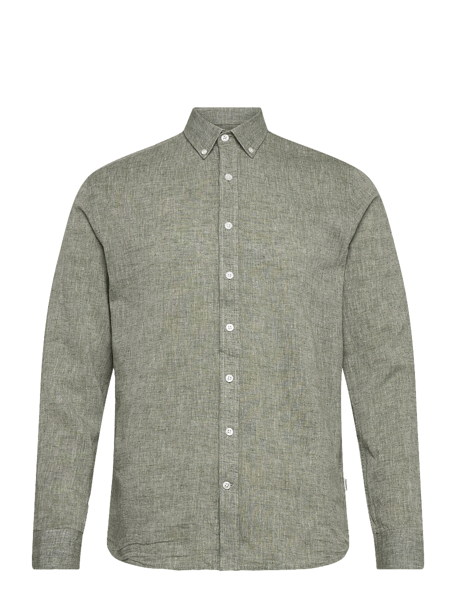Lindbergh - Linen/cotton shirt L/S - chemises oxford - army - 1