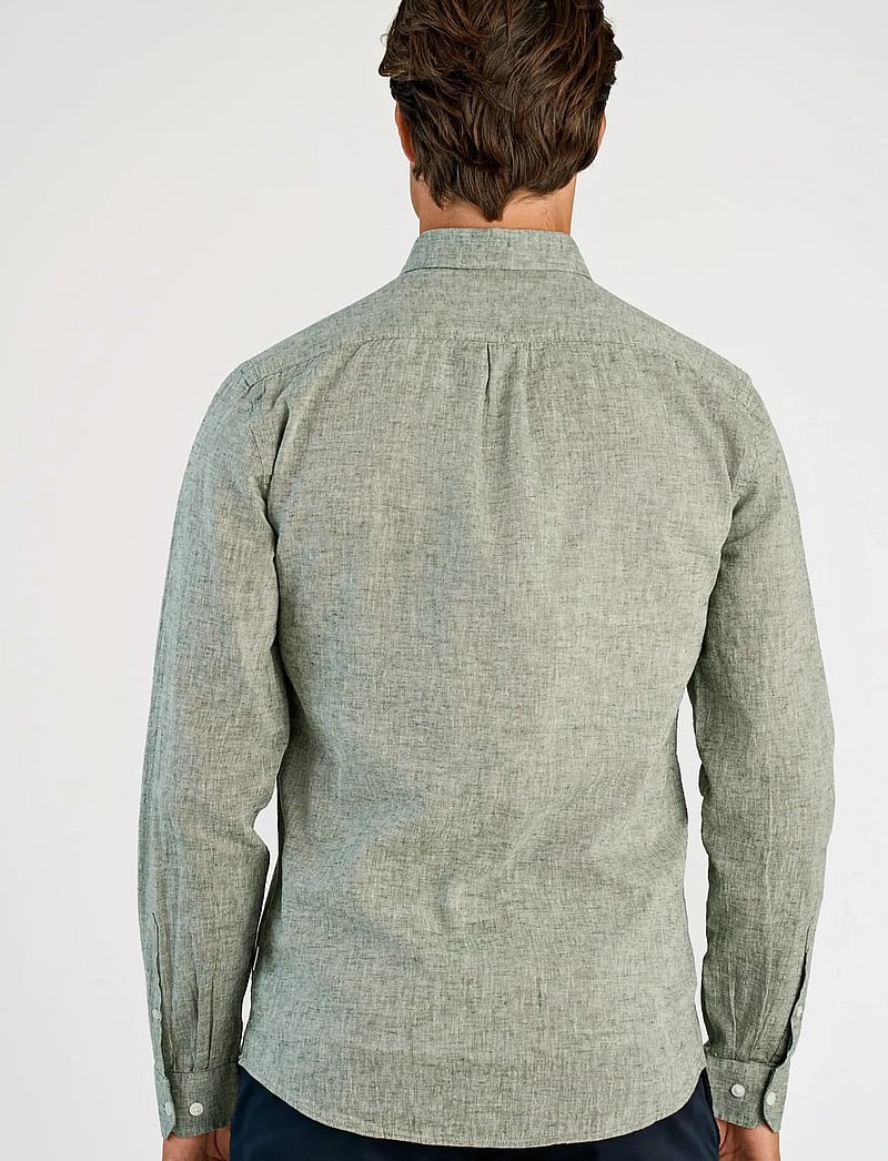 Lindbergh - Linen/cotton shirt L/S - oxford skjorter - army - 4