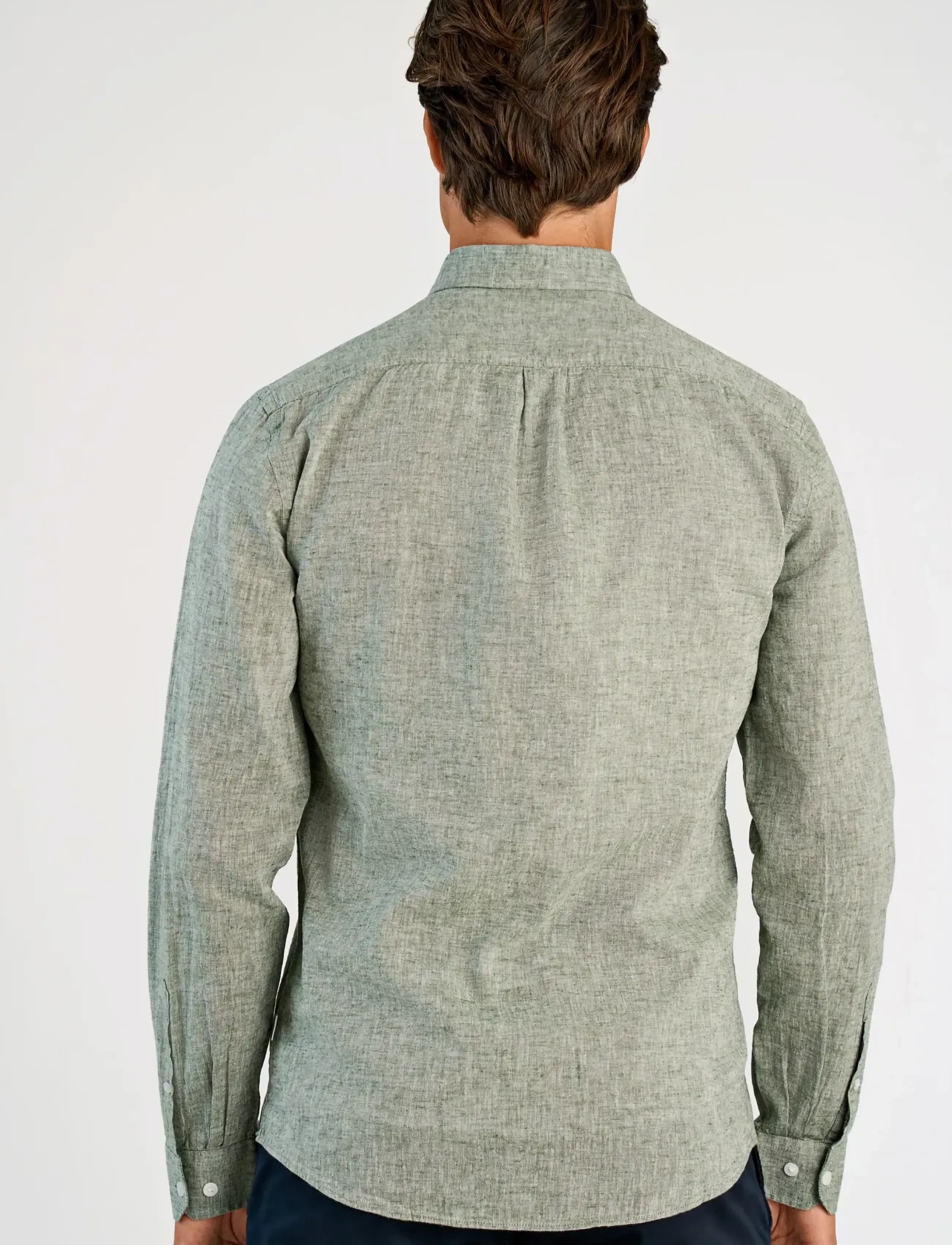 Lindbergh - Linen/cotton shirt L/S - chemises oxford - army - 4