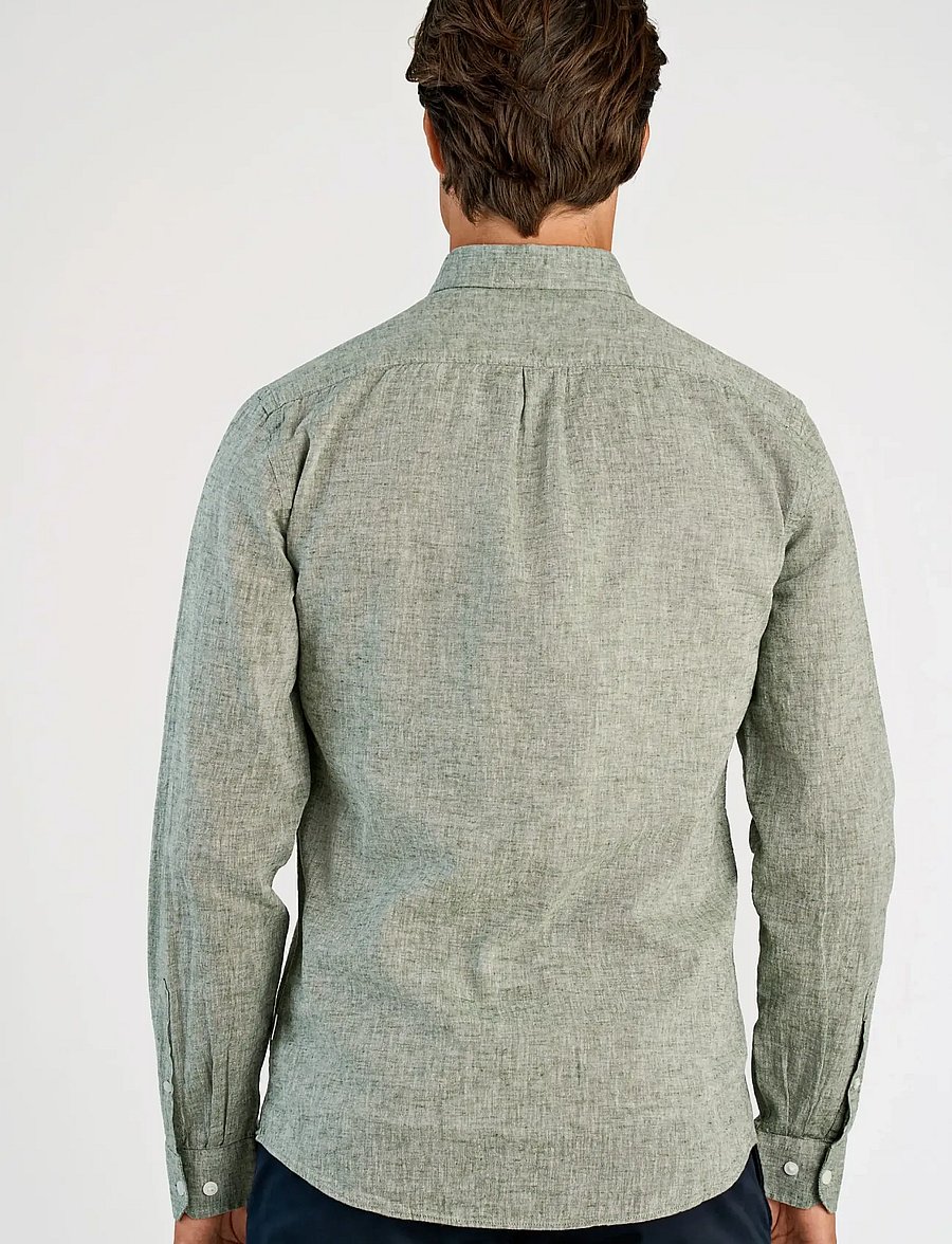 Lindbergh - Linen/cotton shirt L/S - chemises oxford - army - 4