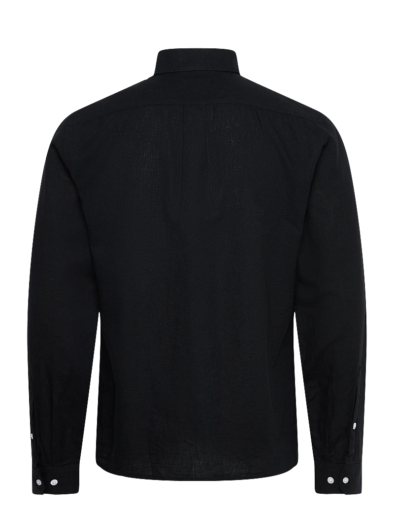 Lindbergh - Linen/cotton shirt L/S - oxford skjorter - black - 2