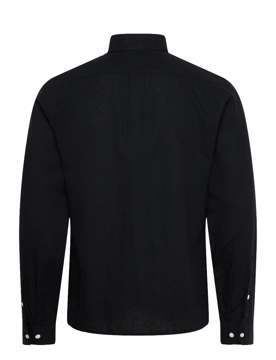Lindbergh - Linen/cotton shirt L/S - oxford skjorter - black - 2