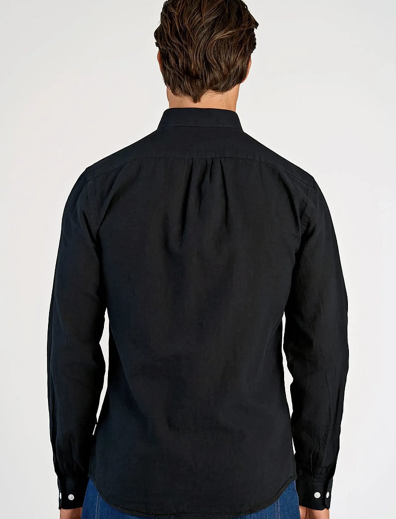 Lindbergh - Linen/cotton shirt L/S - oxford skjorter - black - 4