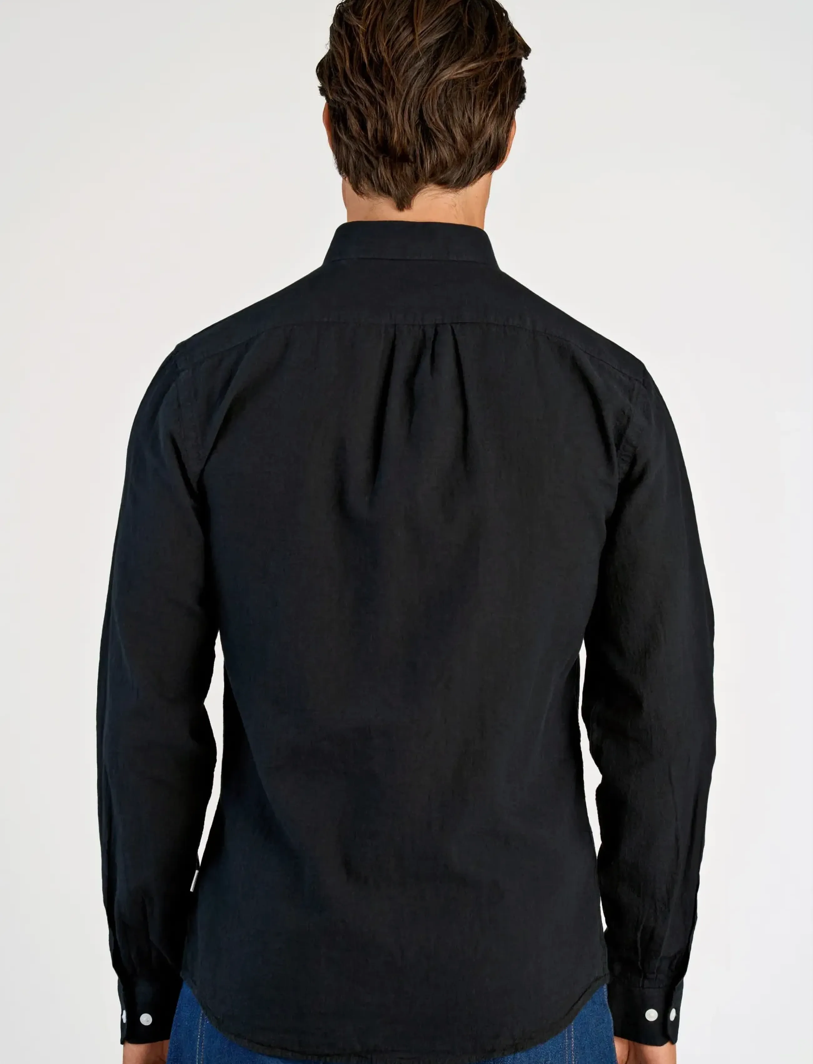 Lindbergh - Linen/cotton shirt L/S - oxfordi särgid - black - 4