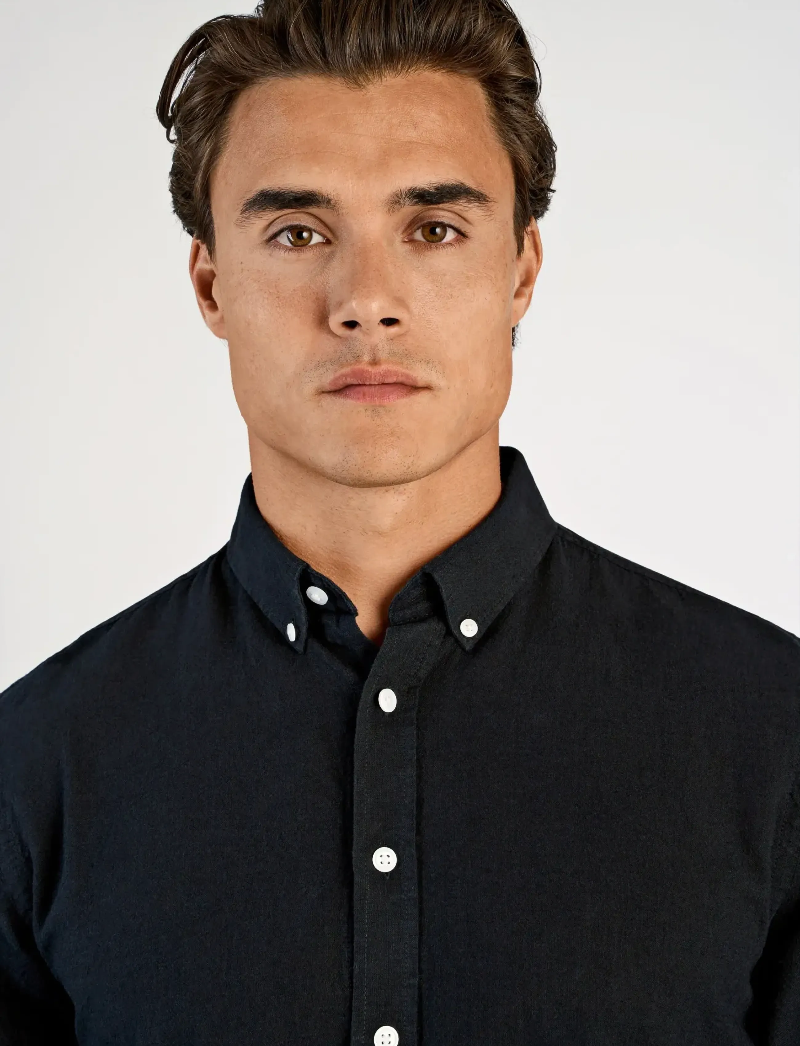 Lindbergh - Linen/cotton shirt L/S - oxfordi särgid - black - 5