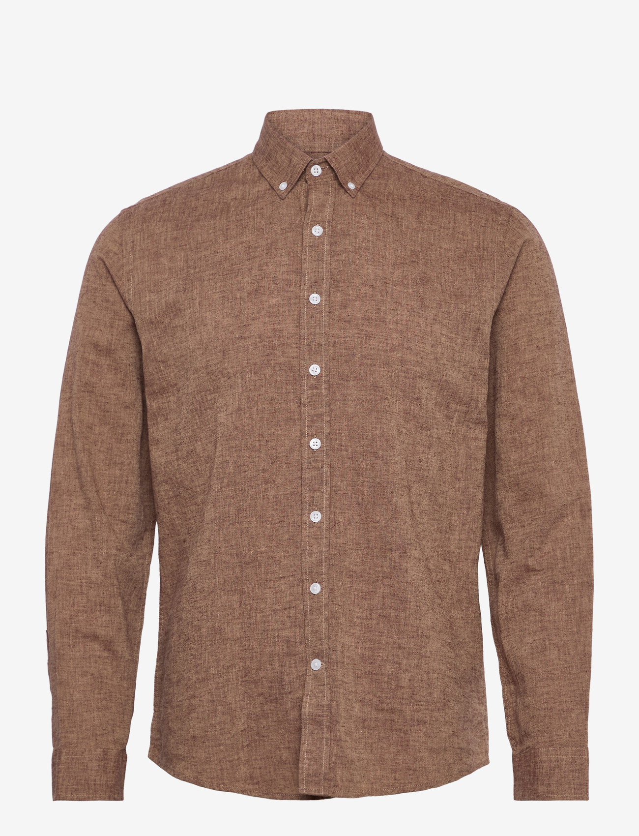 Lindbergh - Linen/cotton shirt L/S - oxford skjorter - brown - 1