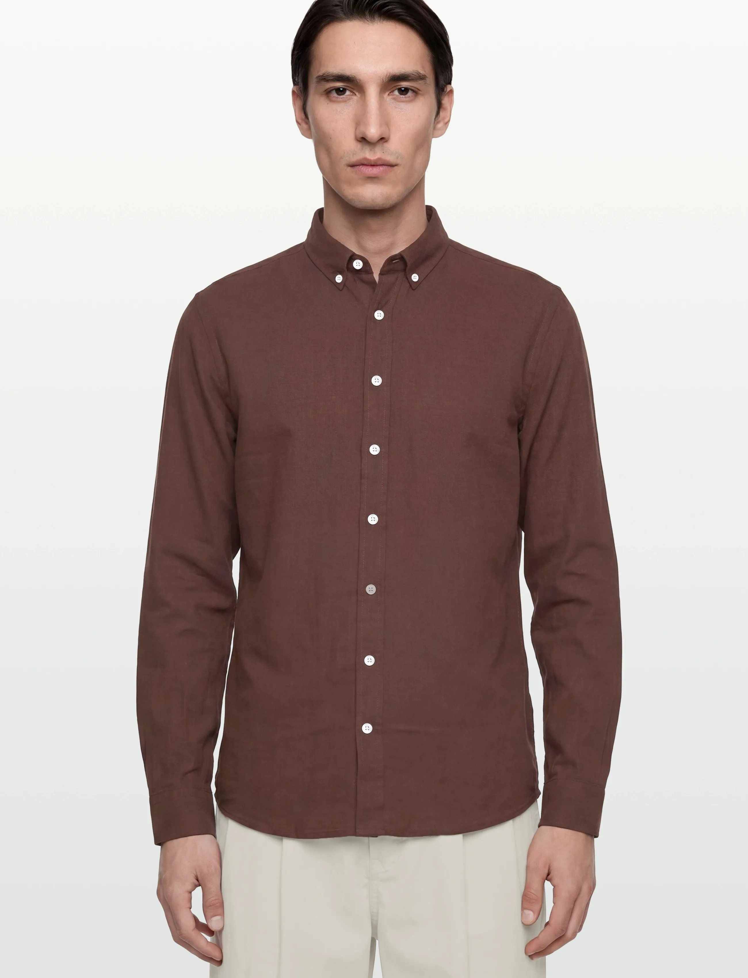 Lindbergh Linen/Cotton Shirt L/S, XXL, Shirts, Weiß - Linen Männerswear
