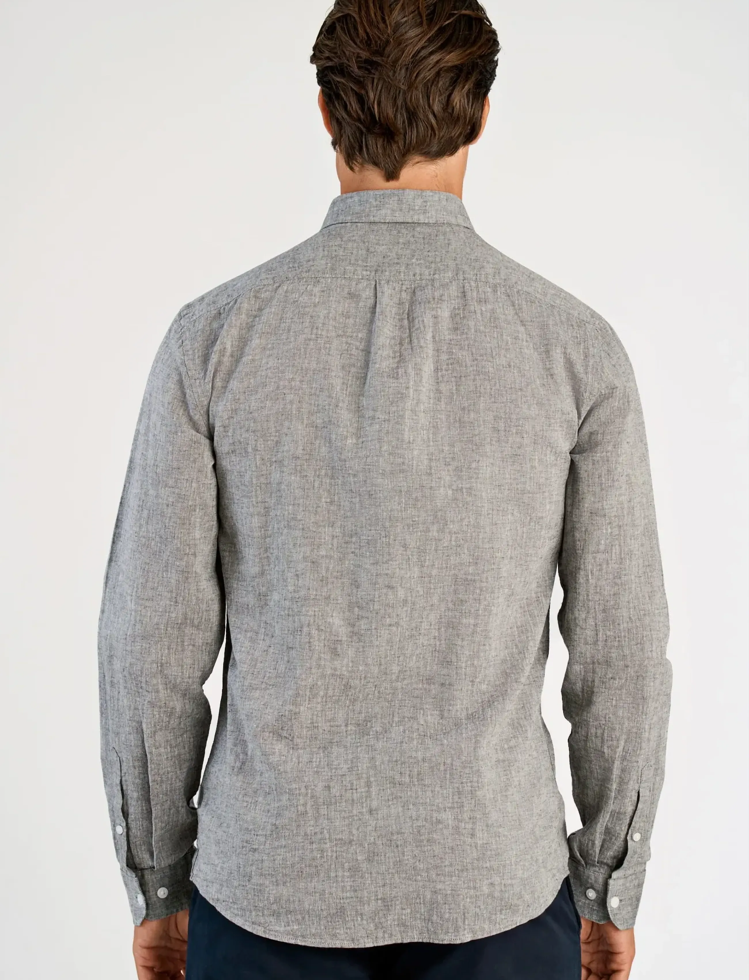 Lindbergh - Linen/cotton shirt L/S - oxfordi särgid - dusty grey - 4
