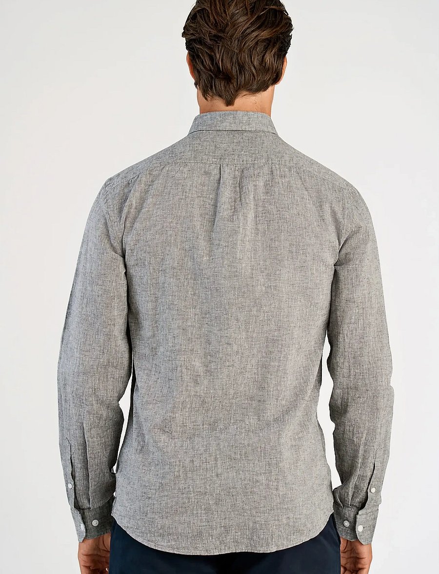 Lindbergh - Linen/cotton shirt L/S - oxford skjorter - dusty grey - 4