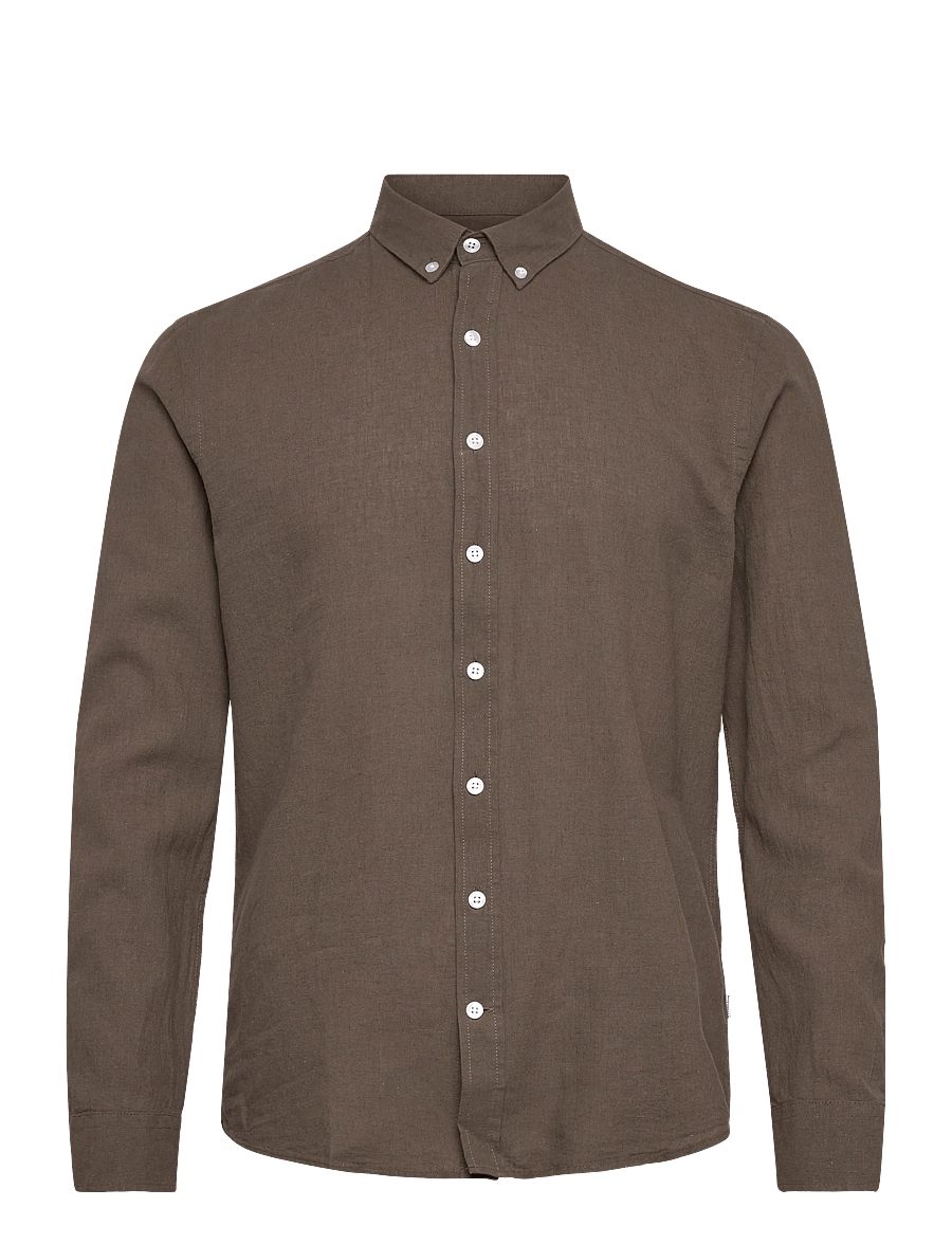 Lindbergh - Linen/cotton shirt L/S - oxford skjorter - dusty stone - 1