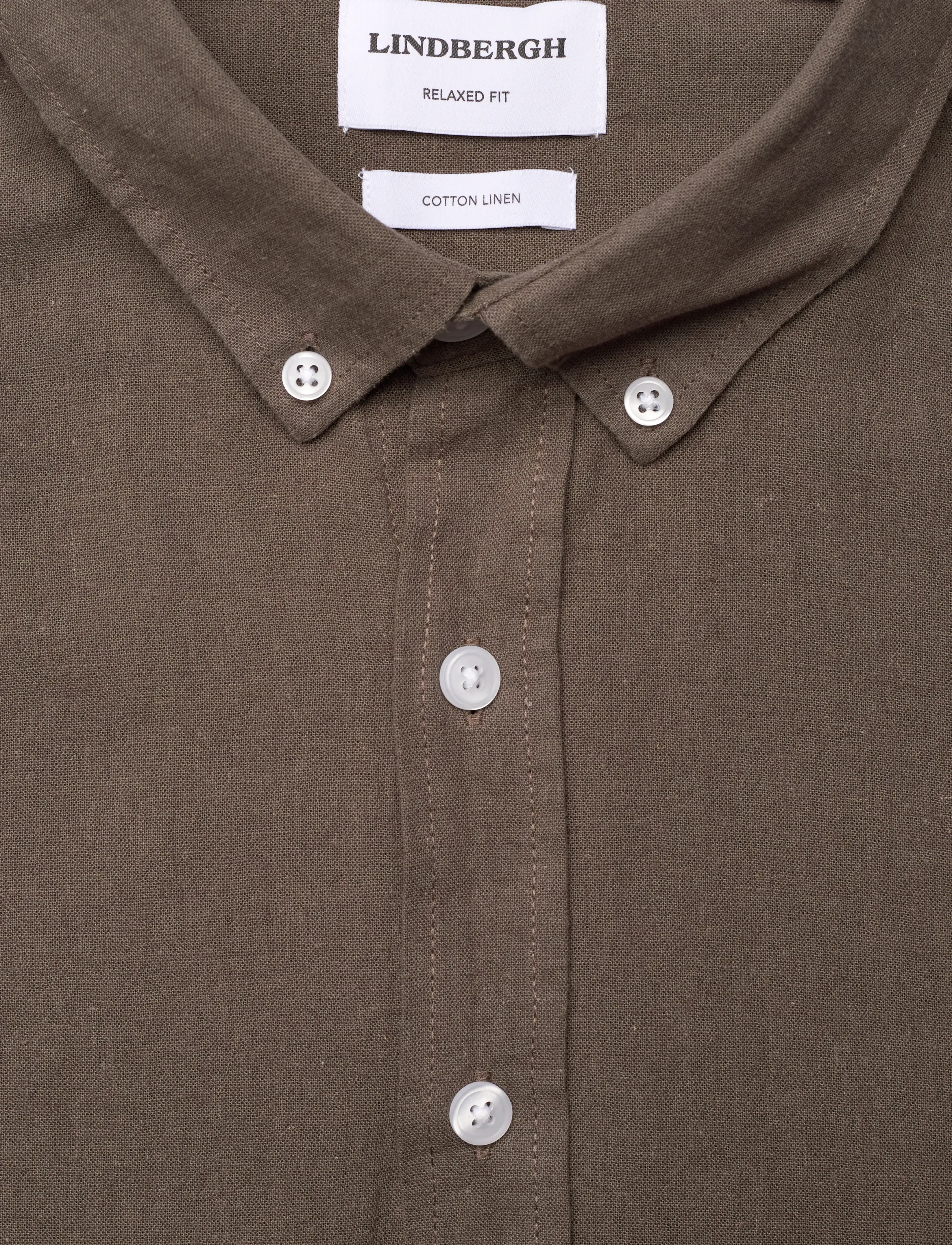 Lindbergh - Linen/cotton shirt L/S - oxford skjorter - dusty stone - 5