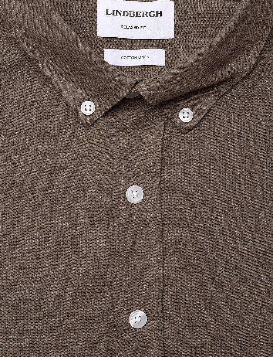 Lindbergh - Linen/cotton shirt L/S - oxford skjorter - dusty stone - 5