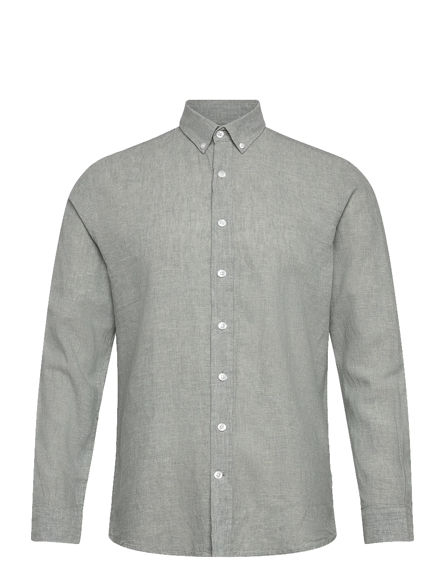 Lindbergh - Linen/cotton shirt L/S - oxford skjorter - faded aqua - 1