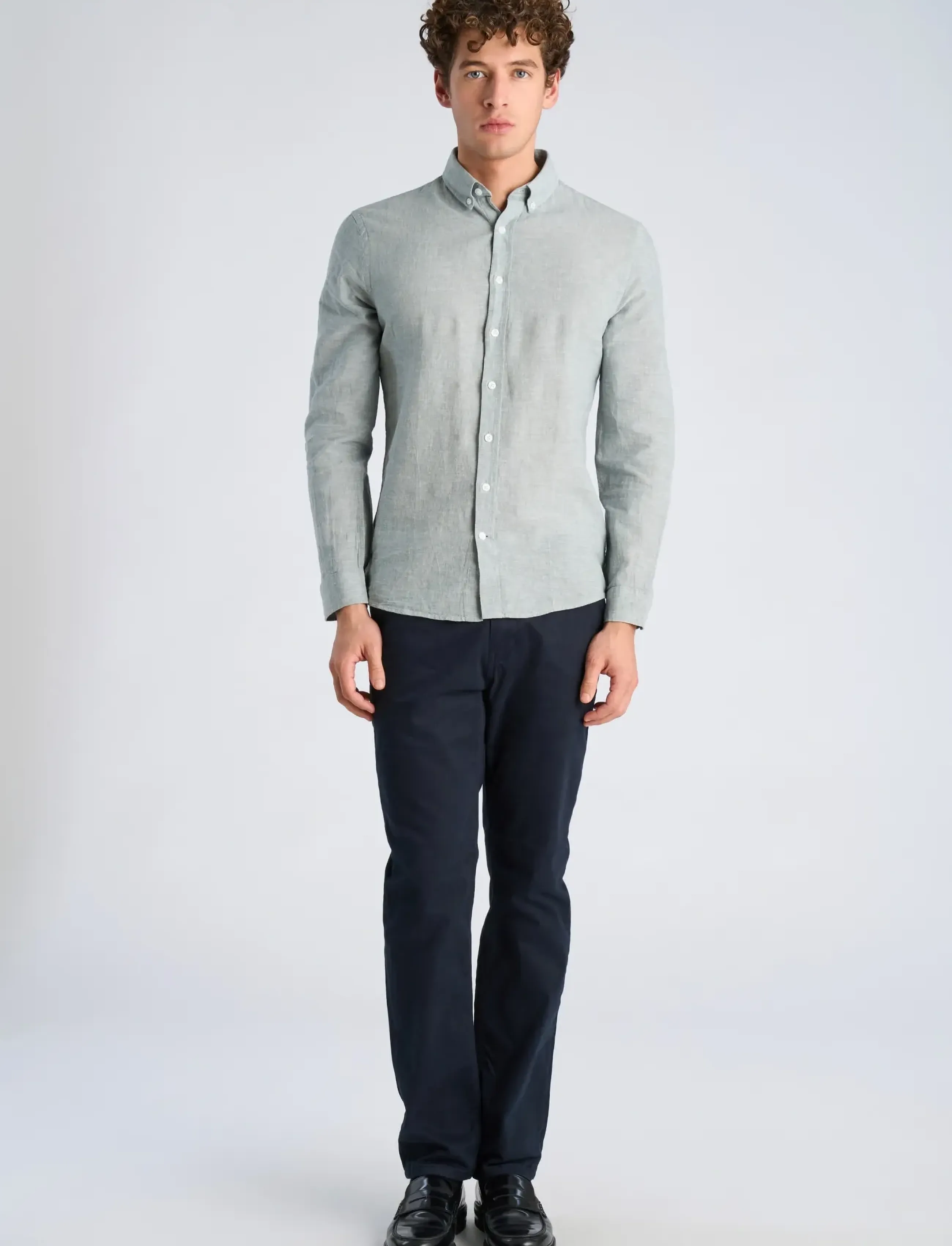 Lindbergh Linen/Cotton Shirt L/S, M, Shirts, Weiß - Linen Männerswear