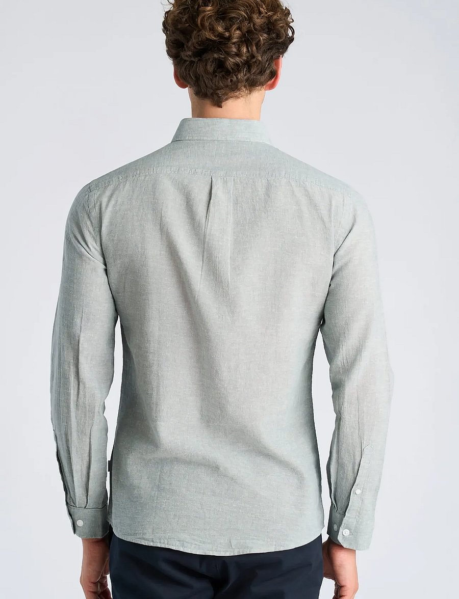 Lindbergh - Linen/cotton shirt L/S - oxford skjorter - faded aqua - 4