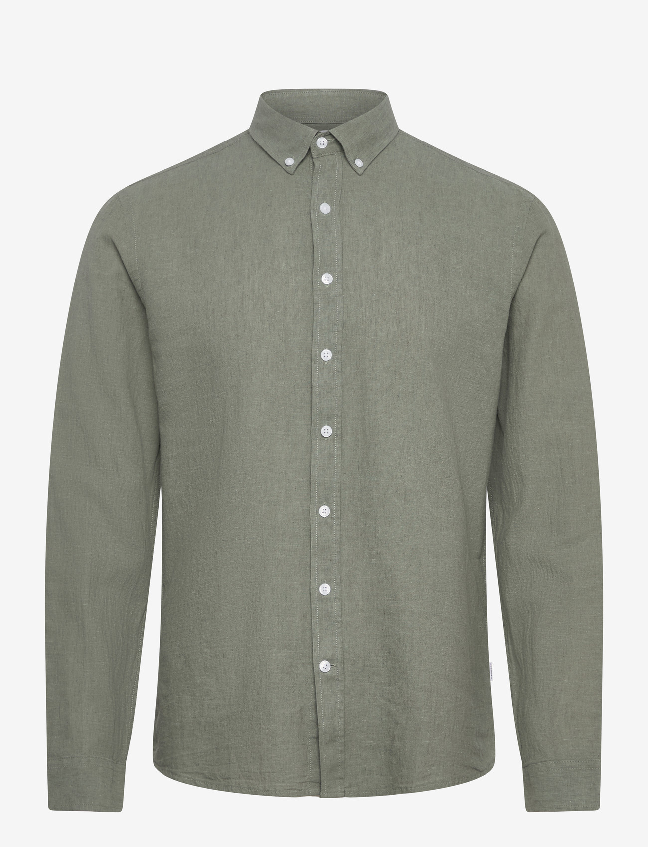 Lindbergh - Linen/cotton shirt L/S - oxfordi särgid - faded green - 1