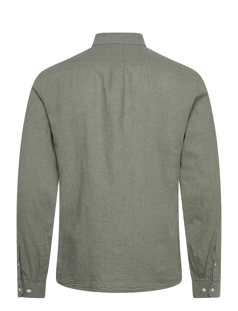 Lindbergh - Linen/cotton shirt L/S - oxford skjorter - faded green - 2