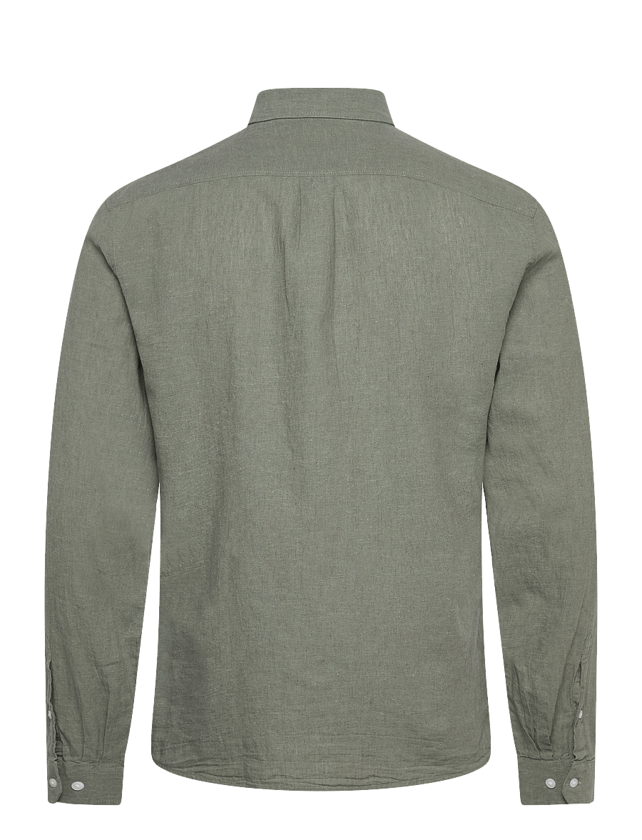 Lindbergh - Linen/cotton shirt L/S - oxford skjorter - faded green - 2
