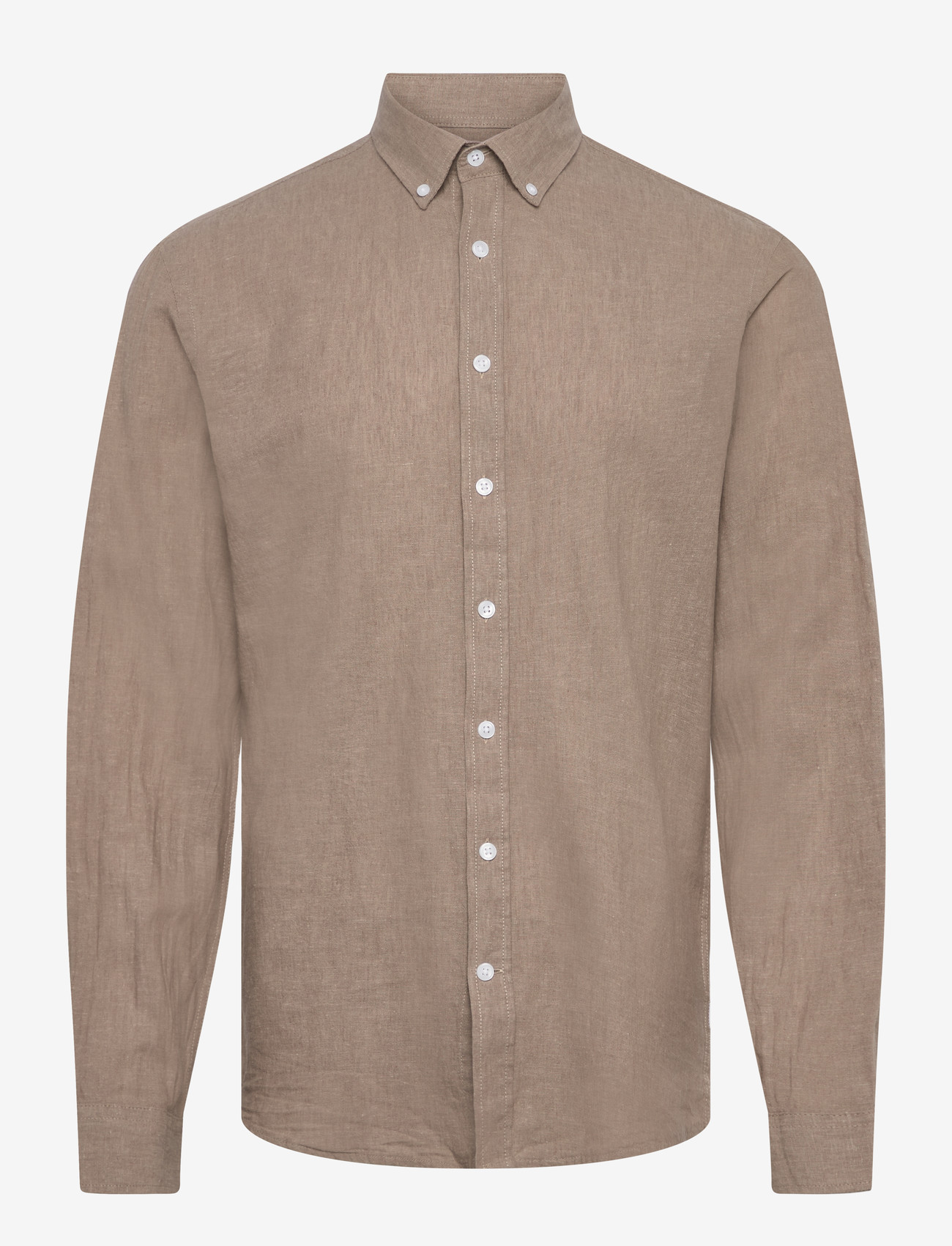 Lindbergh - Linen/cotton shirt L/S - oxford skjorter - mid stone - 1