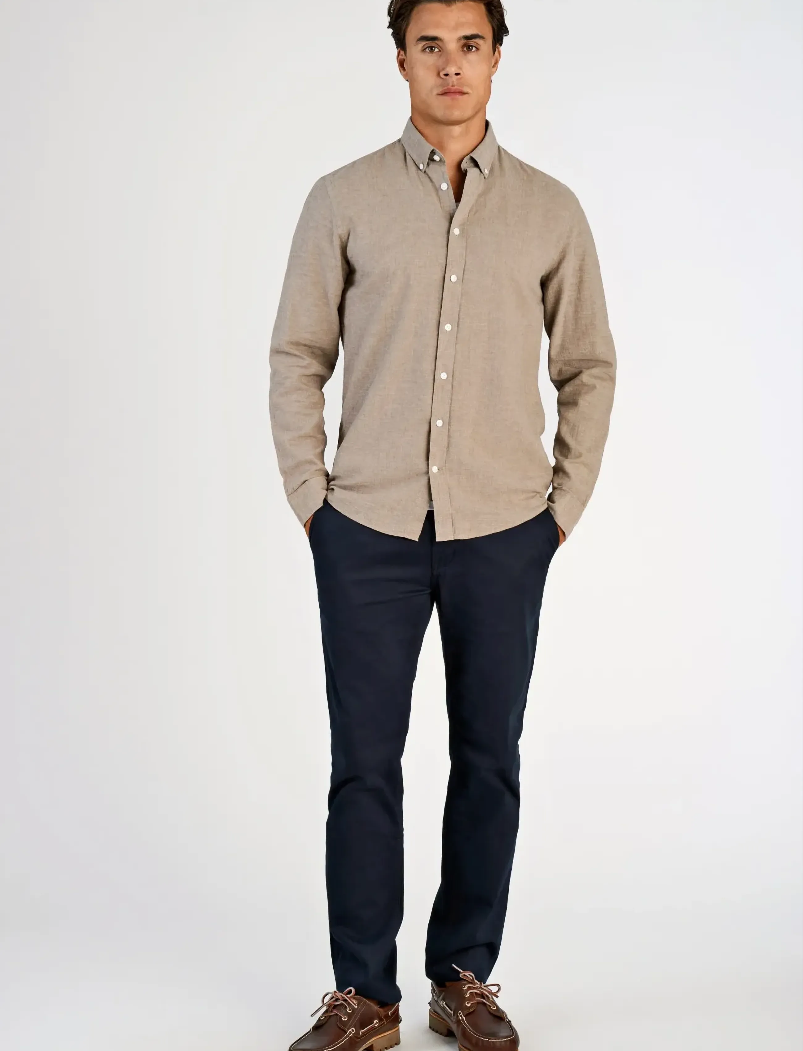 Lindbergh Linen/Cotton Shirt L/S, XXL, Shirts, Beige - Linen Männerswear