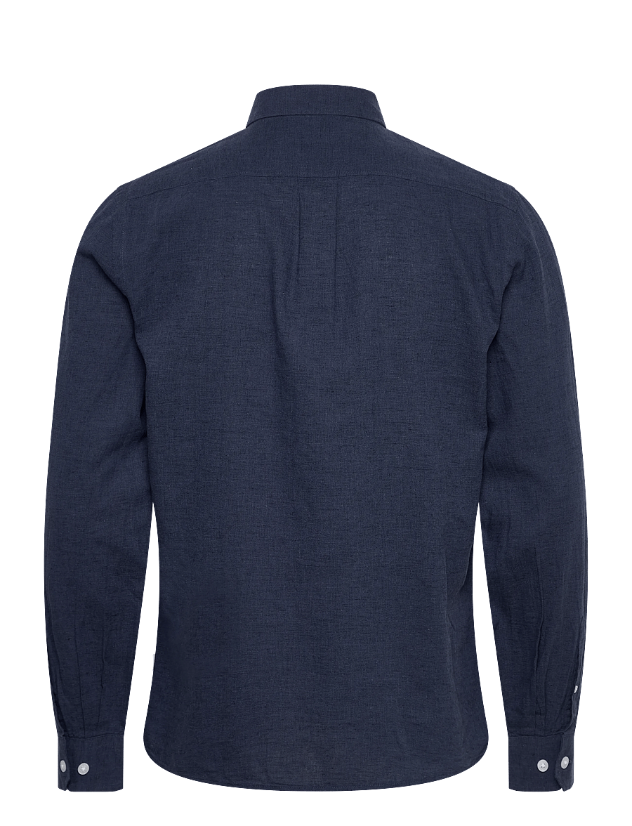 Lindbergh - Linen/cotton shirt L/S - oxford skjorter - navy - 2