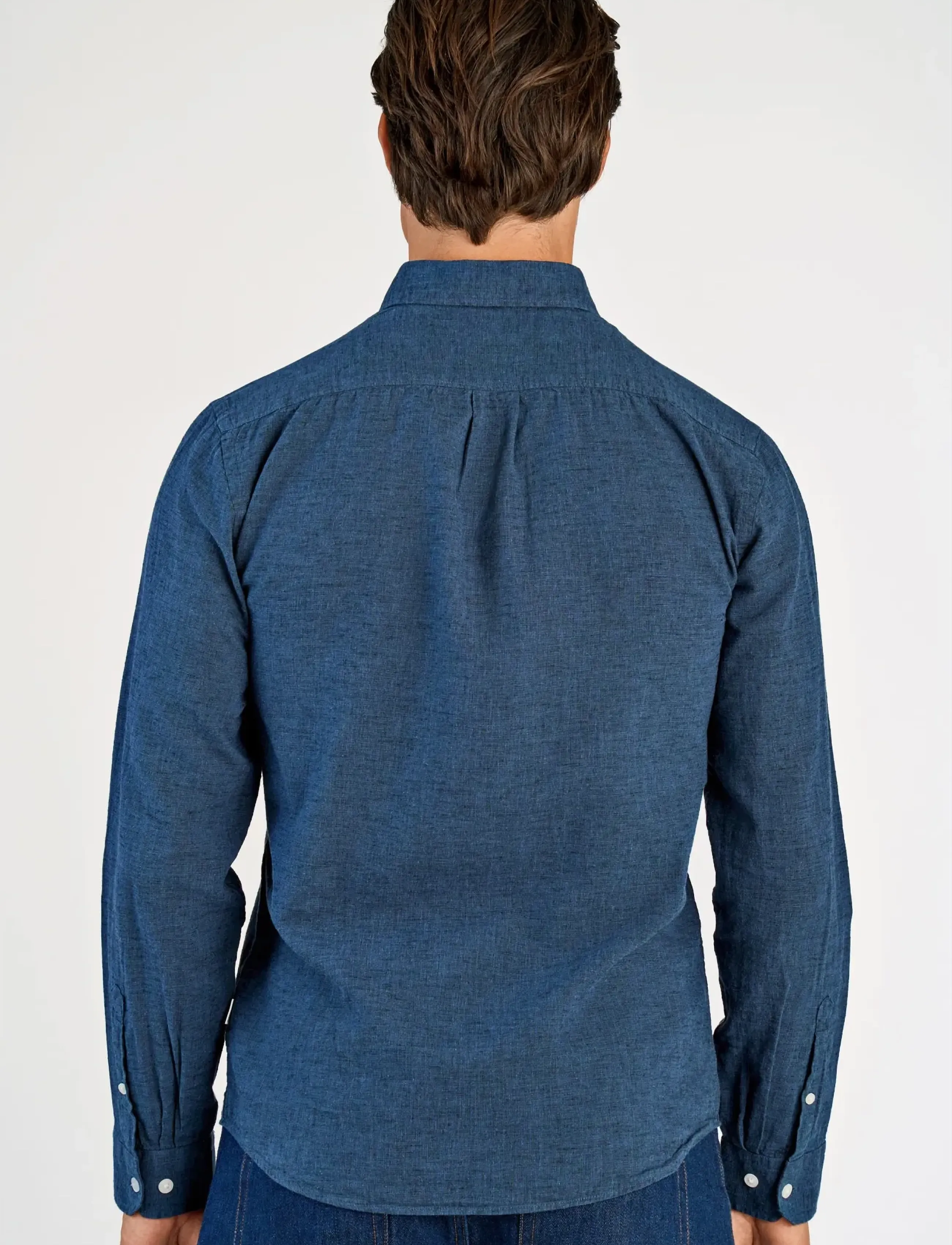 Lindbergh - Linen/cotton shirt L/S - oxford skjorter - navy - 4
