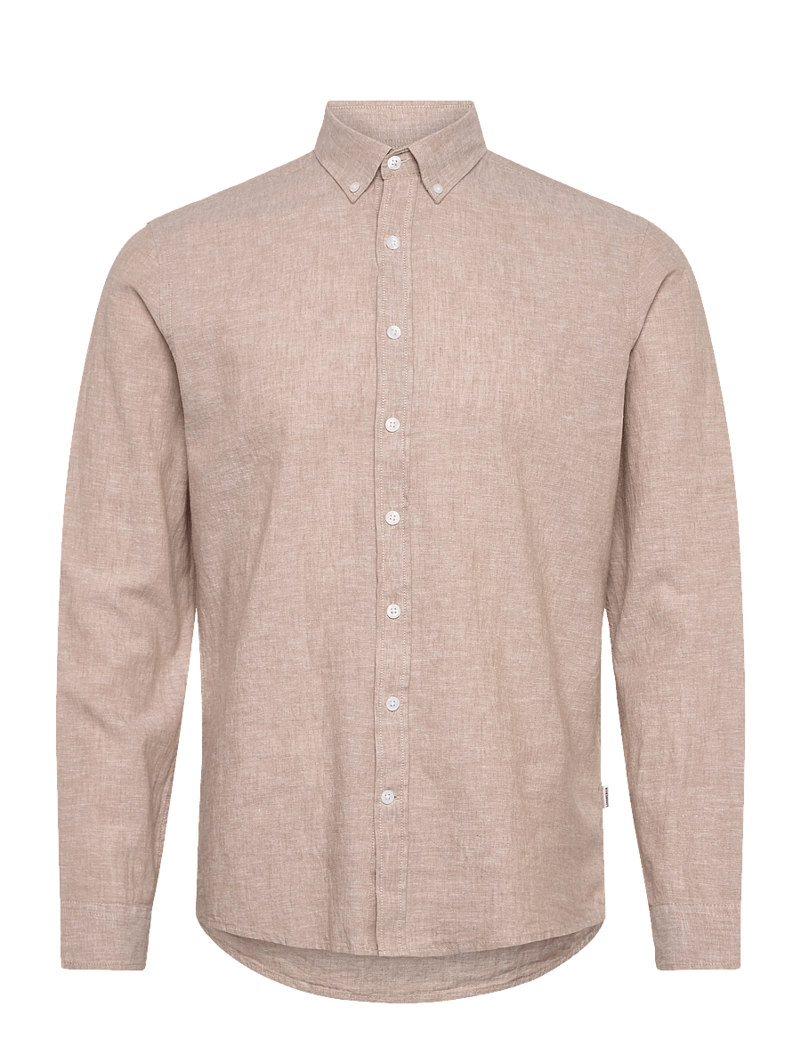 Lindbergh - Linen/cotton shirt L/S - oxford skjorter - sand - 1