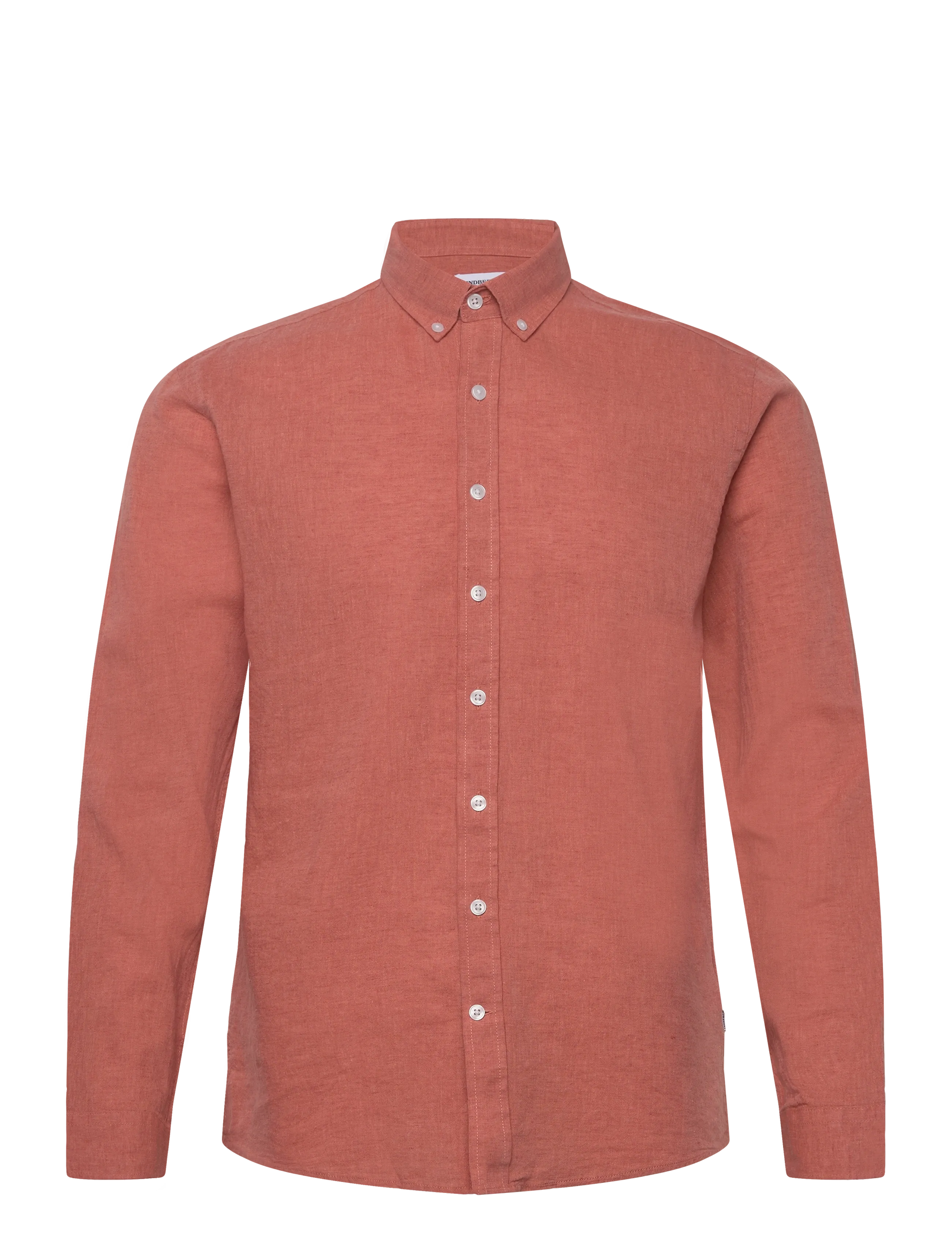 Lindbergh Linen/cotton shirt L/S - Lindbergh - SOFT CORAL / white