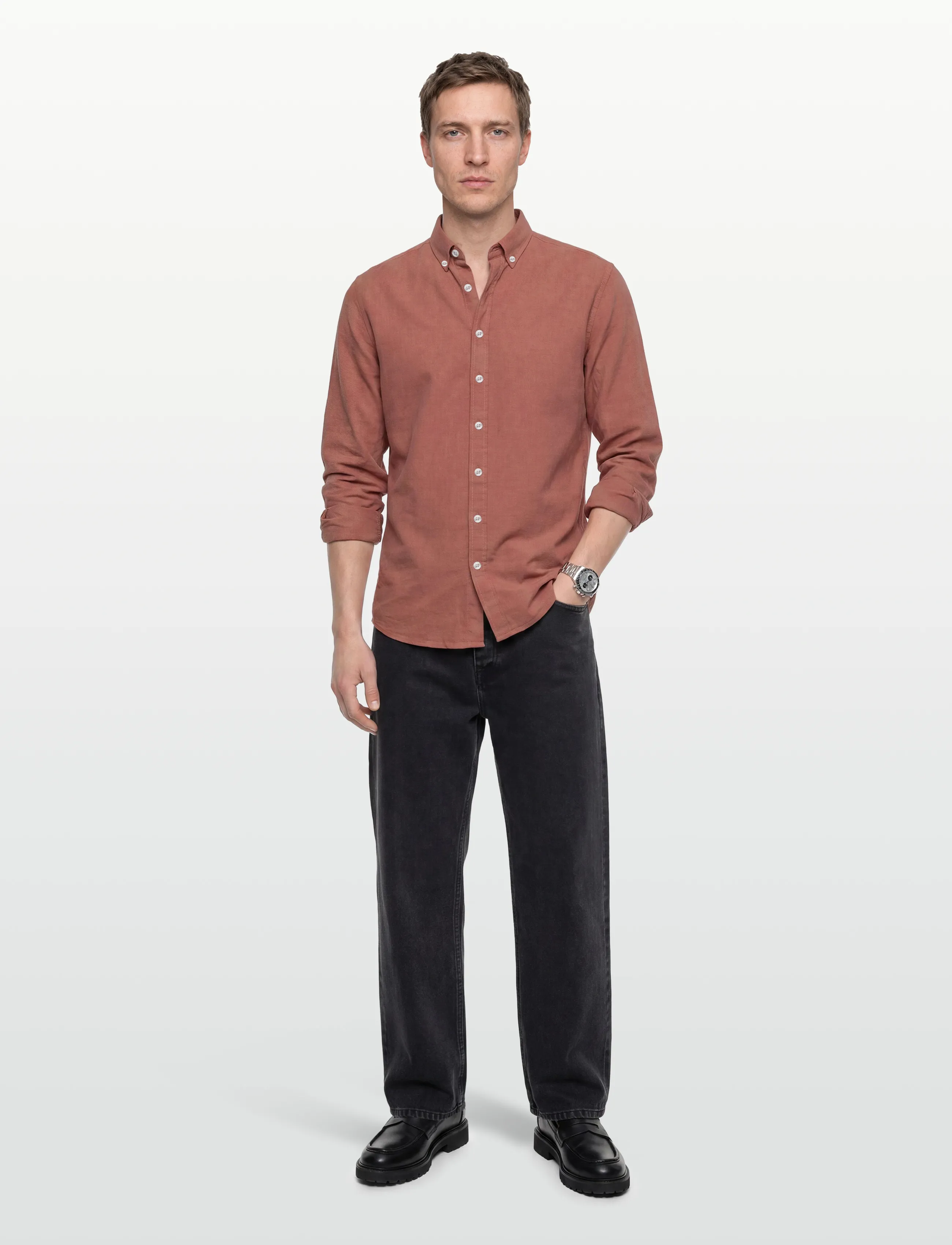 Lindbergh Linen/Cotton Shirt L/S, XXL, Shirts, Weiß - Linen Männerswear