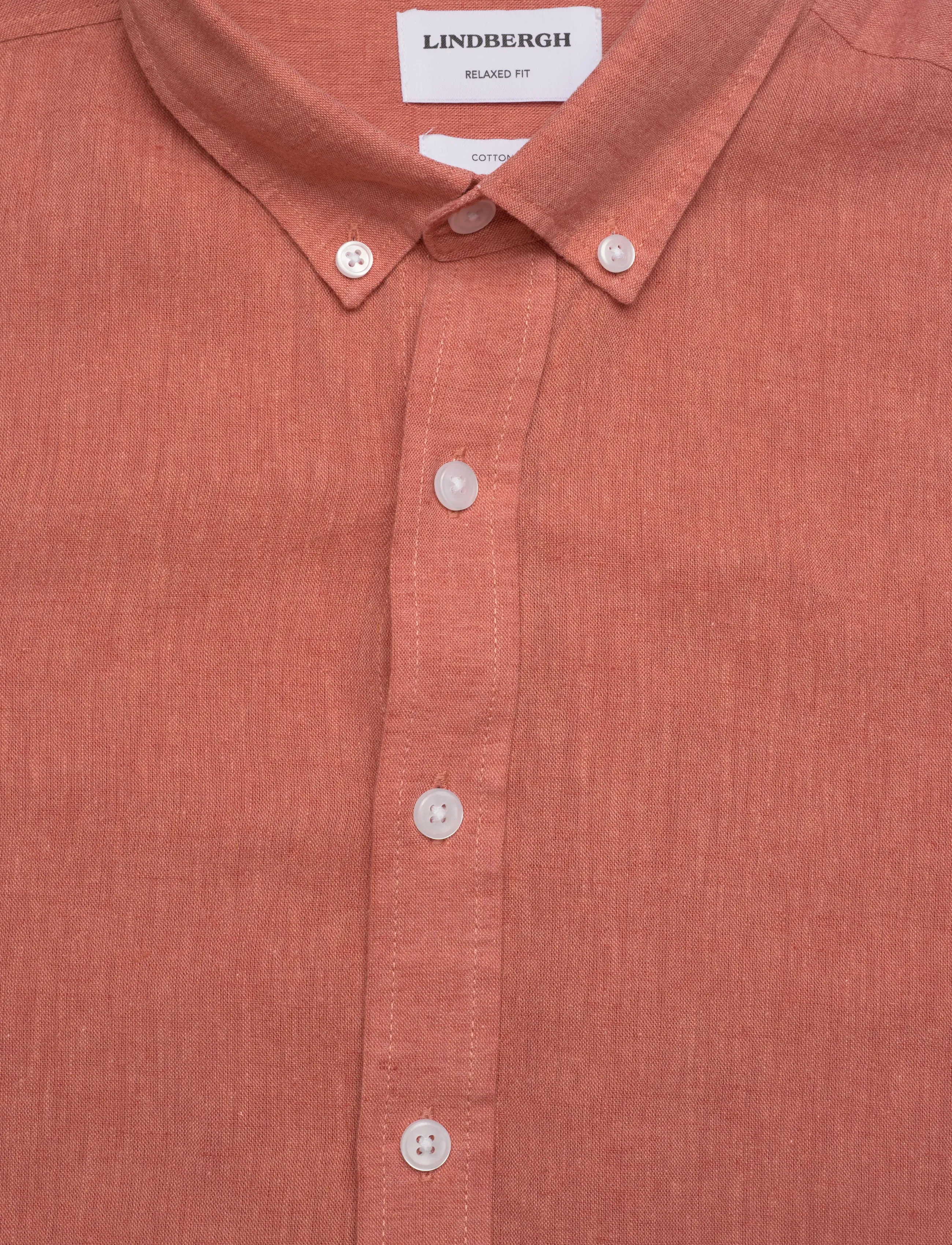 Lindbergh - Linen/cotton shirt L/S - chemises oxford - soft coral - 5