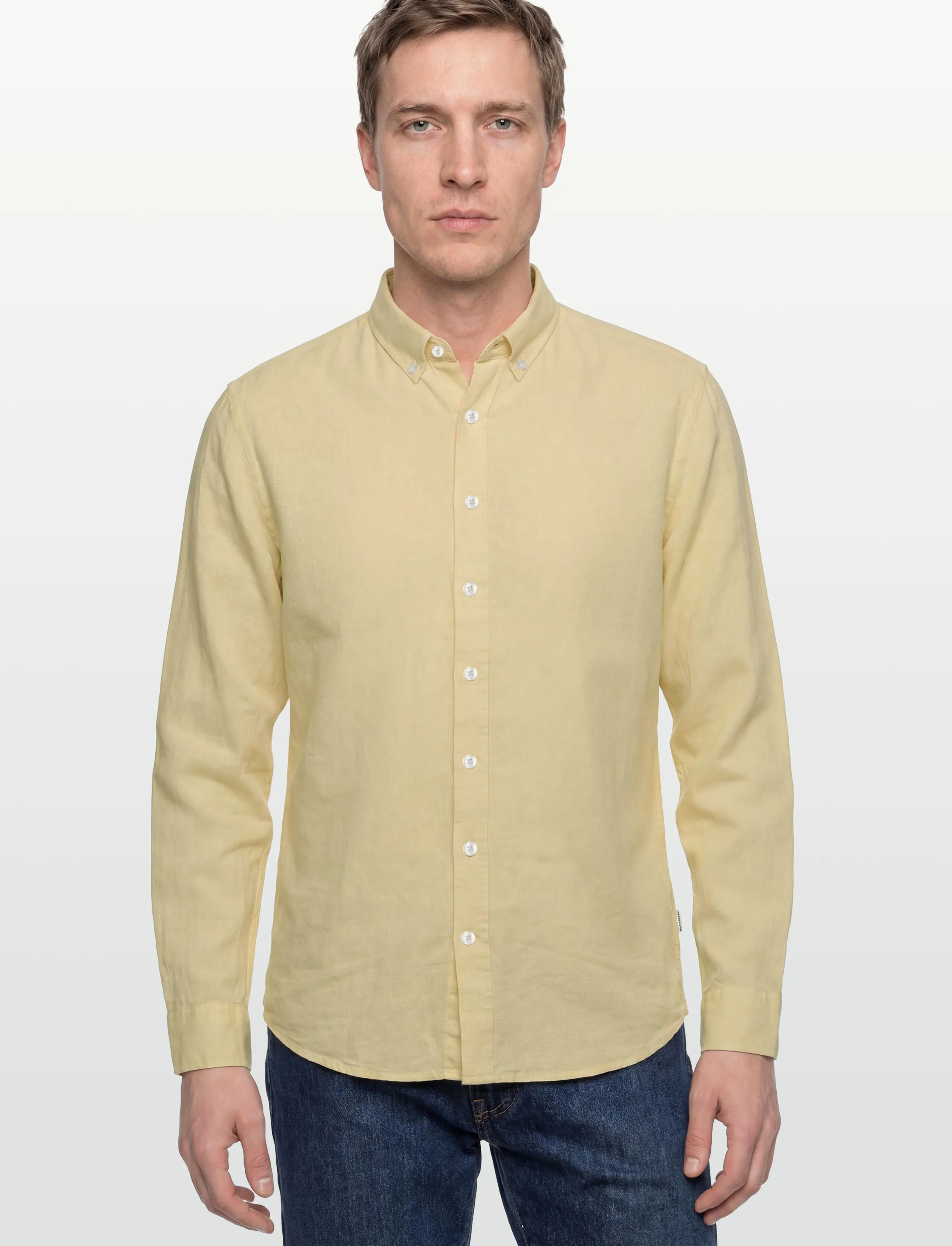 Lindbergh - Linen/cotton shirt L/S - oxford skjorter - soft yellow - 3
